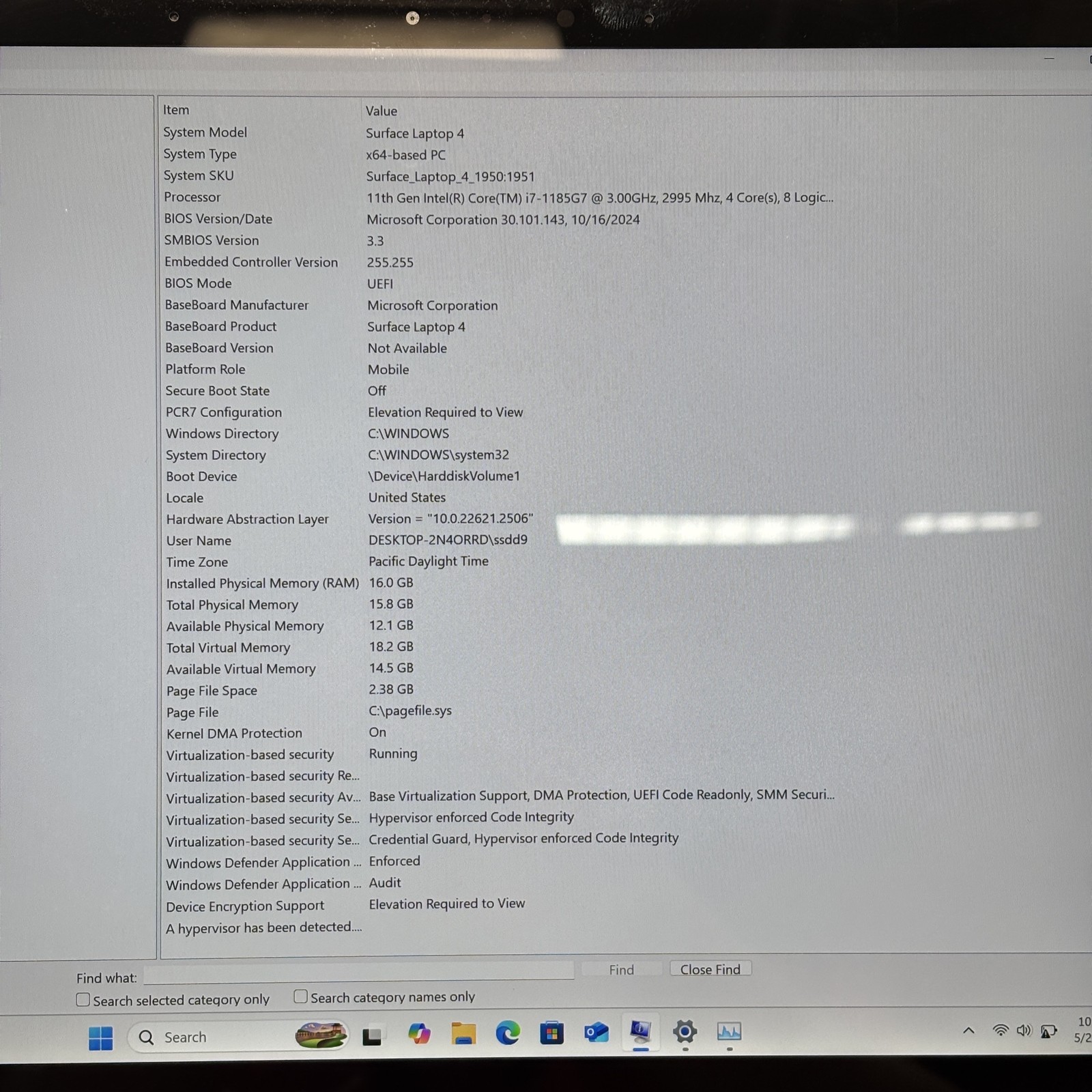 Microsoft Surface Laptop4 1951 IntelCore i7-1185G7 3GHz 16GB RAM 256GB SSD 13.5″