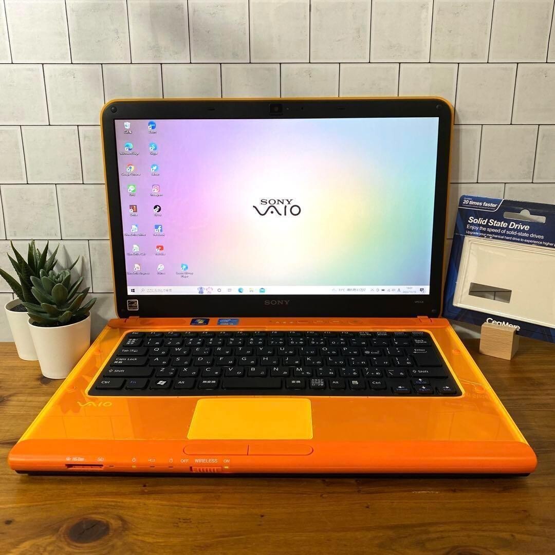 Sony Vaio orange Win11 SSD256 memory 8GB core i5 laptop PC