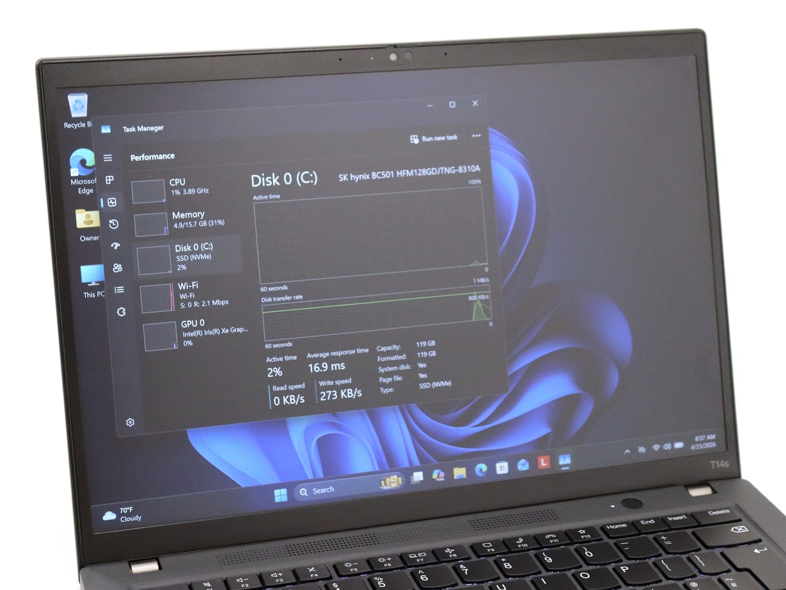 Lenovo ThinkPad T14s Gen 3 14.0″ FHD+ Intel i5-1250P 16GB 128GB NVMe W11P