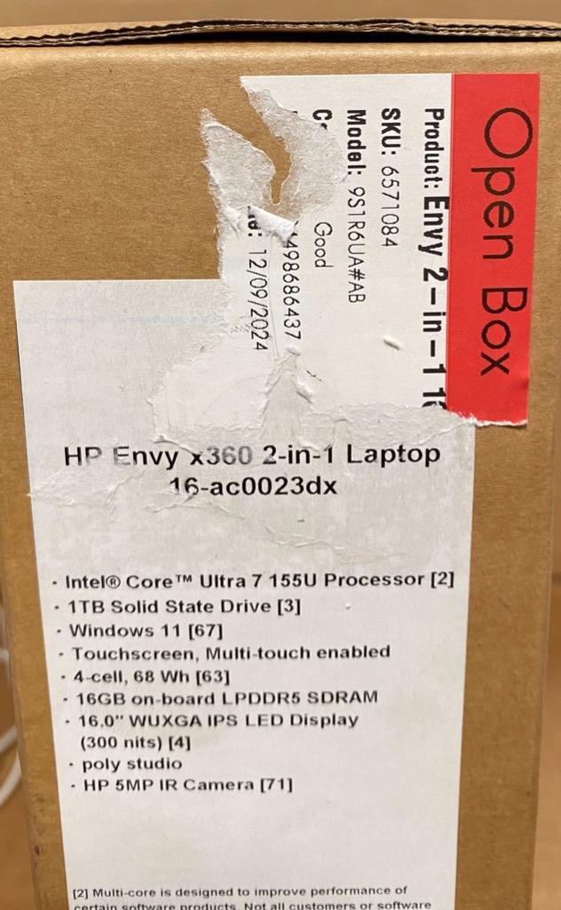 HP ENVY X360 16-AC0023DX 16″ ULTRA 7 155U 1TB SSD 16GB TOUCHSCREEN LAPTOP.