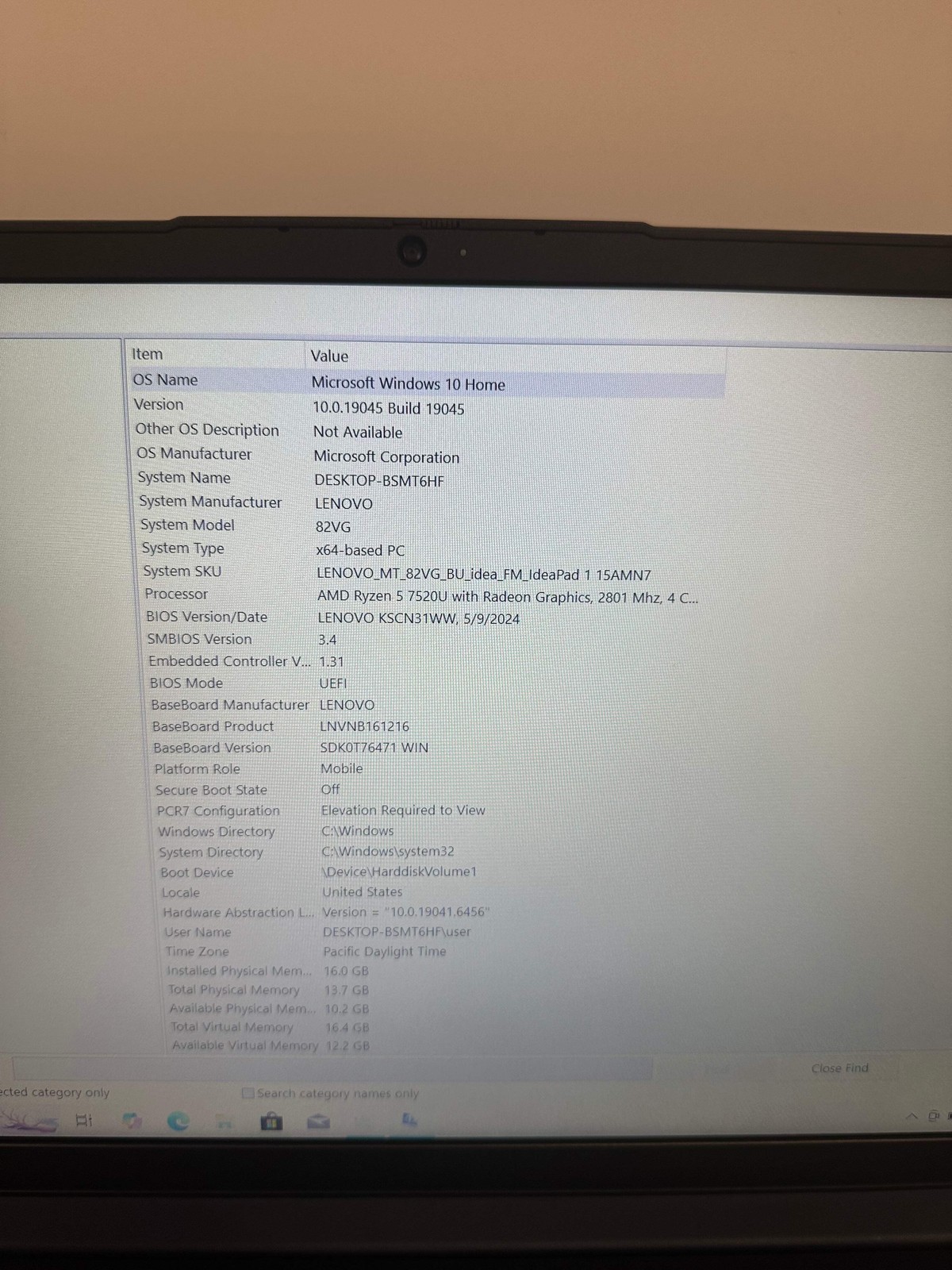 Lenovo Ideapad 1 15AMN7 Laptop AMD Ryzen 5 7000 16GB RAM 256GB Black