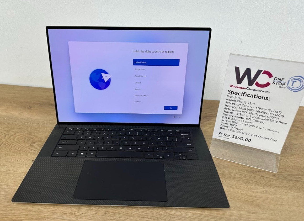 Dell XPS 15-9510, Core i9 11900H, 32GB DDR4, RTX 3050 Ti, 512GB SSD 2020