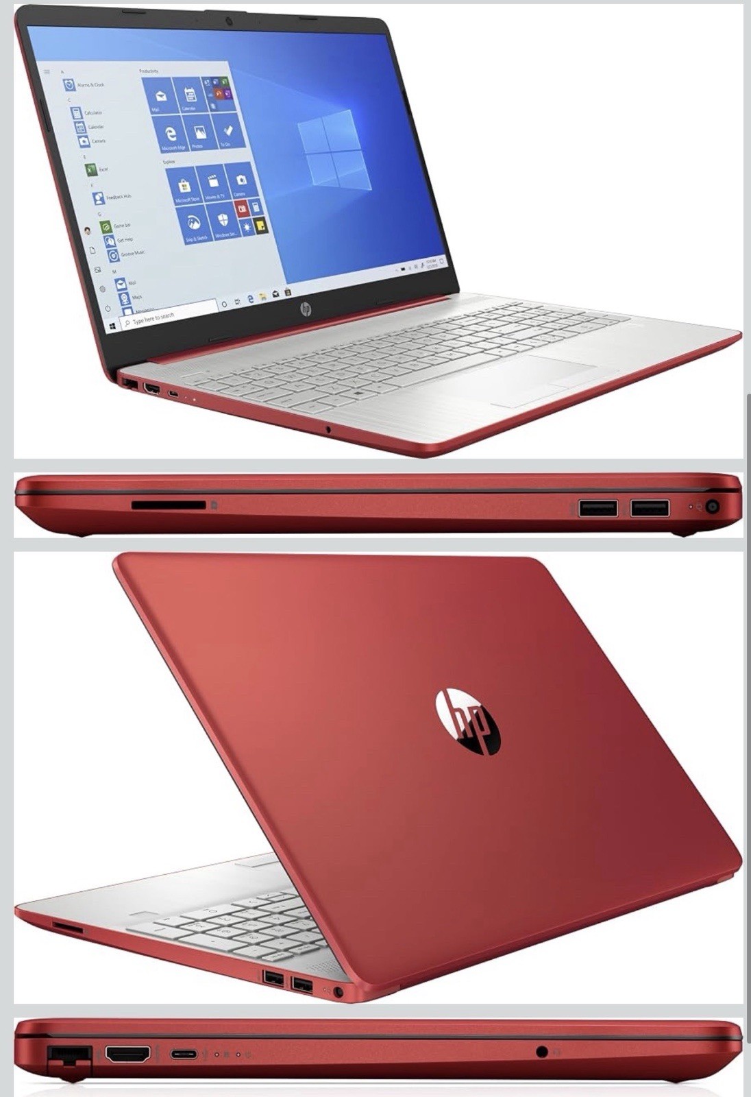 HP Notebook 15.6″ Red Laptop Intel Pentium 4GB 64GB eMMC Windows 10