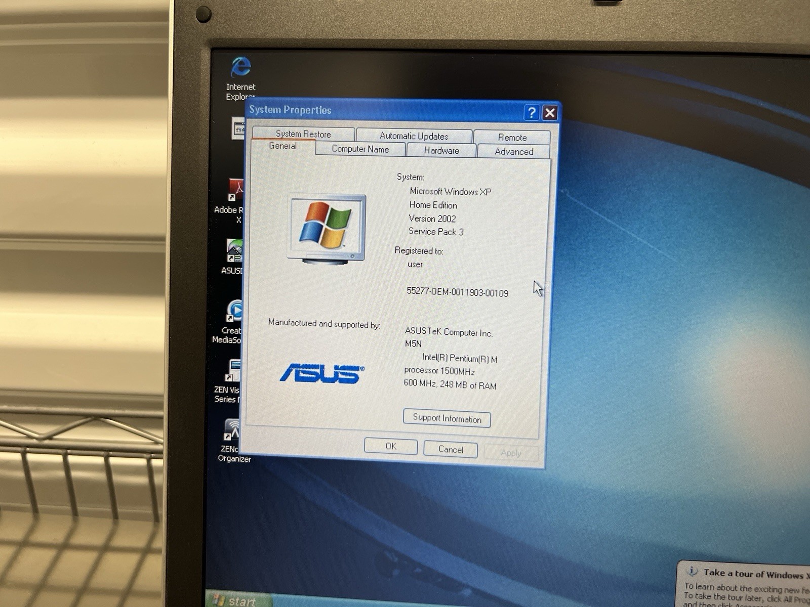 ASUS M5200N Intel Pentium M 12″ Laptop 256MB Ram Chinese Laptop Windows XP WiFi