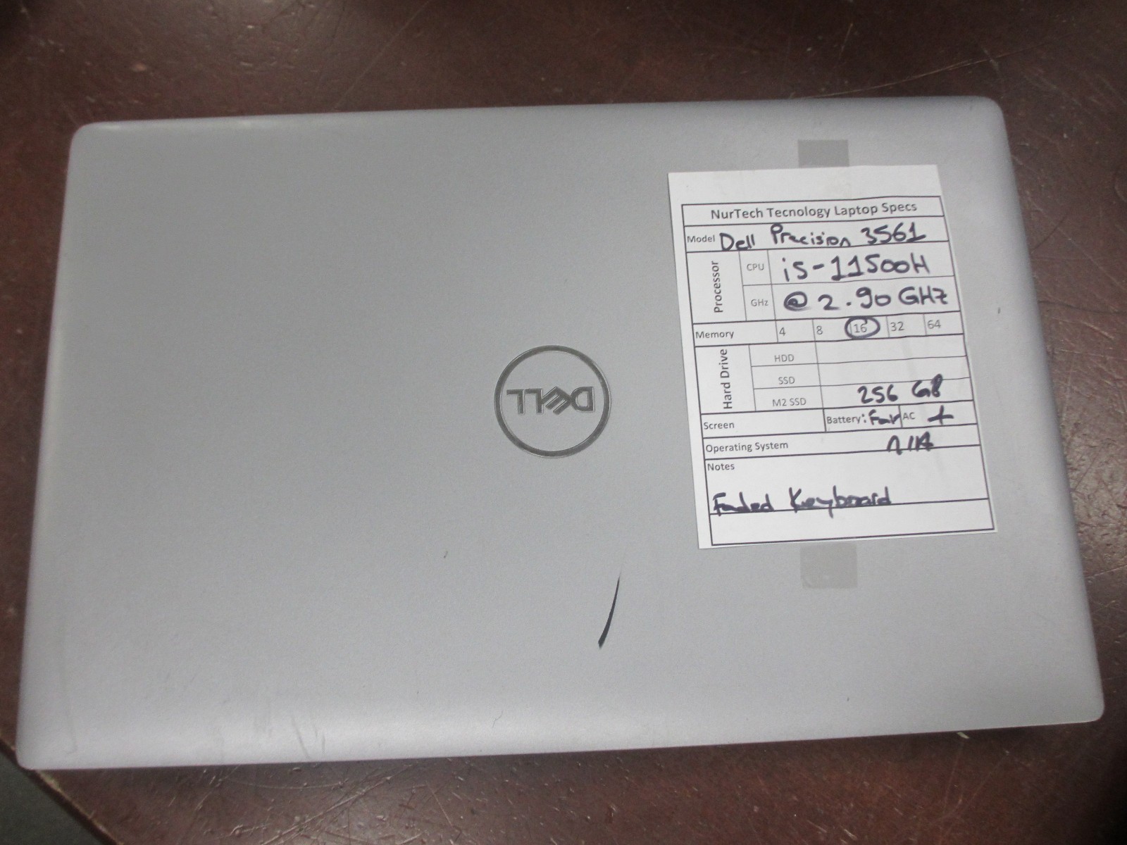 Lot of 2 Dell Precision 3561 15.6″ 2.90GHz i5-11500H 16GB 256GB M2SSD Laptop +AC