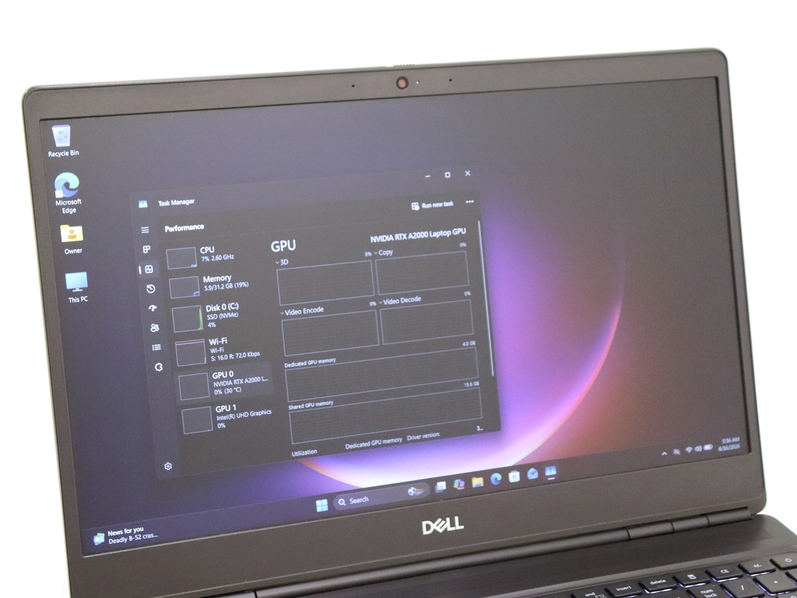 Dell Precision 7560 15.6″ FHD Intel i9-119850H 32GB 256GB NVMe NVIDIA RTX A2000