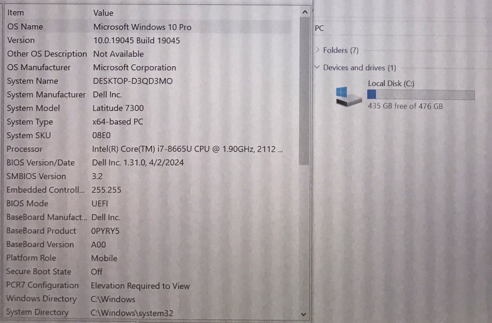 Dell Latitude 7300 Intel i7-8665U @ 1.90GHz 16GB RAM 512GB SSD Win10Pro *READ*