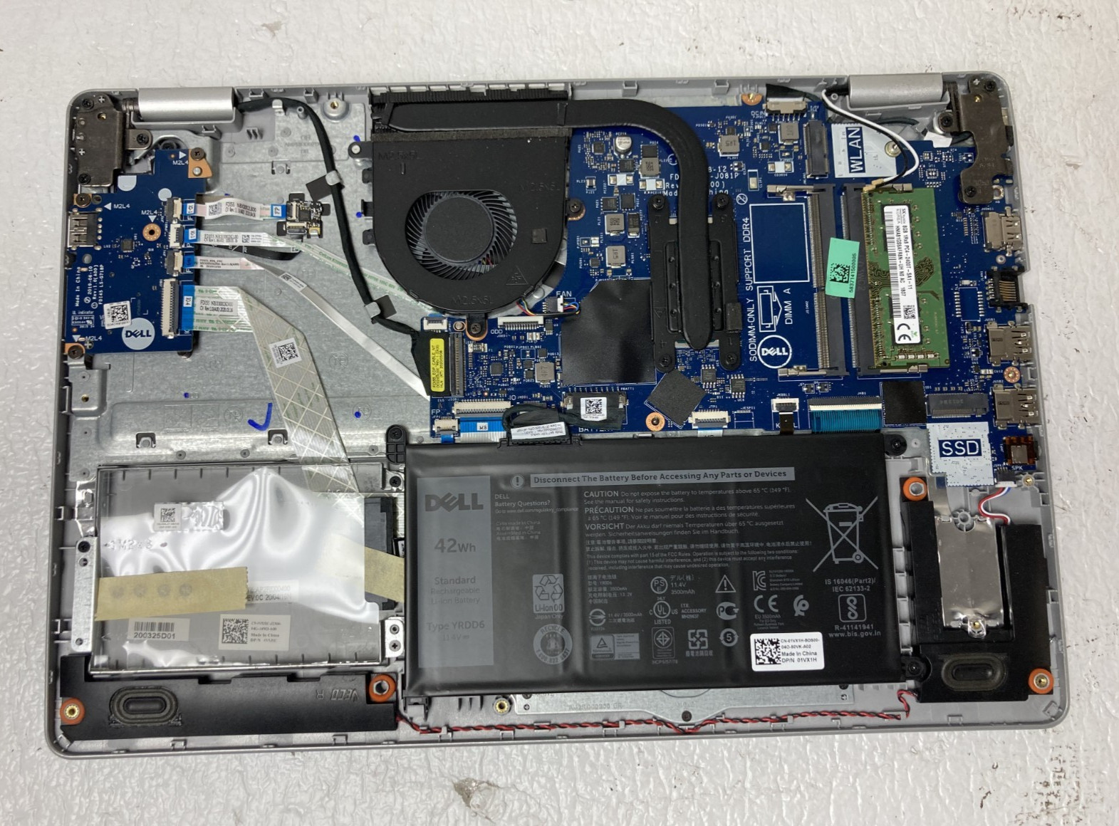 Dell Inspiron 15 5593 Intel i5-1035G1 8GB RAM NO SSD For Parts *READ