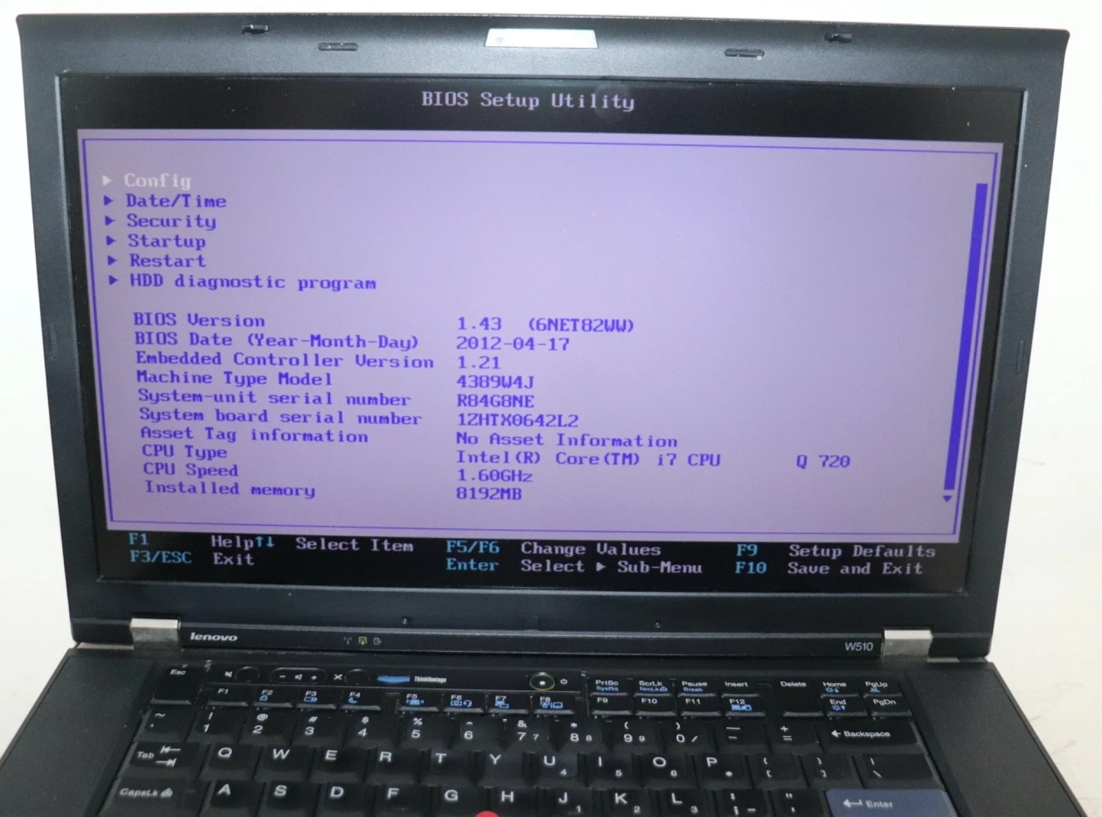 ThinkPad W510 i7-720QM 8GB 500GB WebCam Nvidia FX880m Win 7 Office 2010