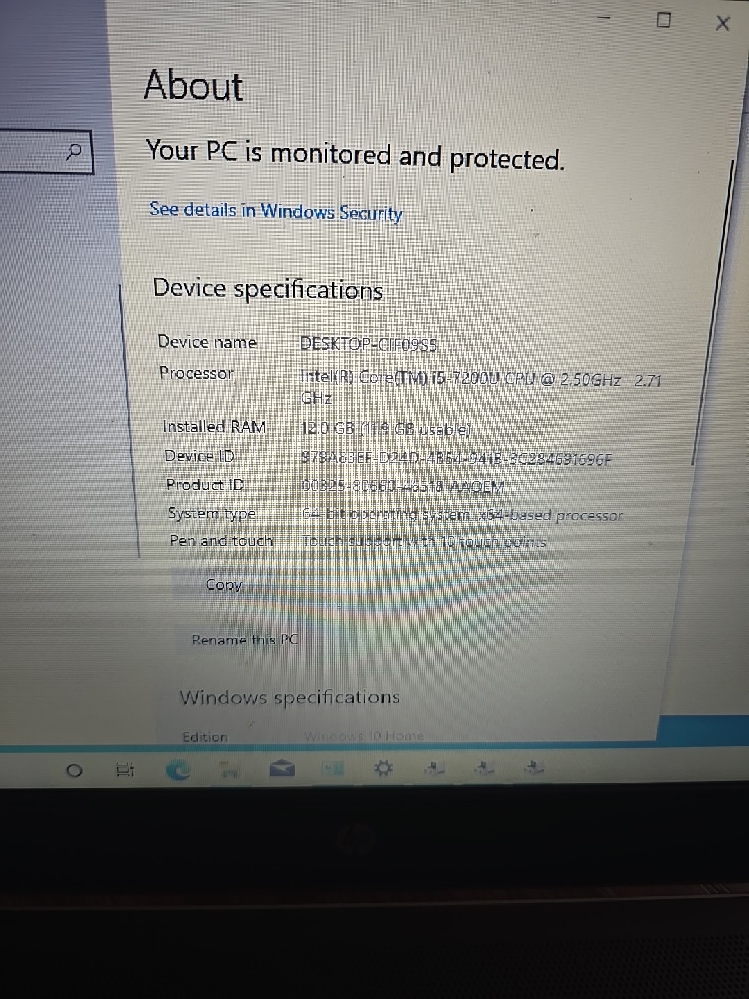 HP PAVILION 3168NGW/ INTEL CORE i5 2.5 GHZ. Touchscreen 1TB HDD 12 GB RAM WIN10