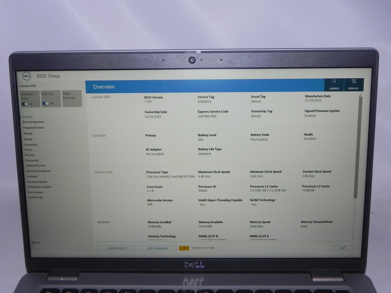 Dell Latitude 5430 14″ Windows 11 Pro Intel i5-1235u 1.3GHz 16GB RAM 256SSD