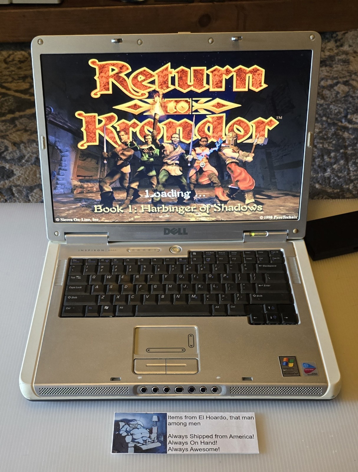 Dell inspiron 6000 laptop 1GB Ram 40GB HDD 1.6 Ghz Pentium M DVD Rom Windows XP
