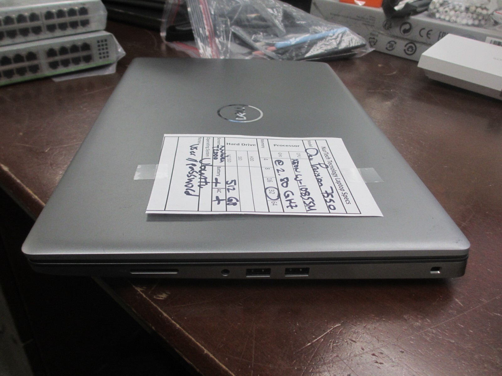 Dell Precision 7550 Xeon W-10855M 2.80GHz 32GB 512GB SSD Ubuntu T2000 Laptop +AC