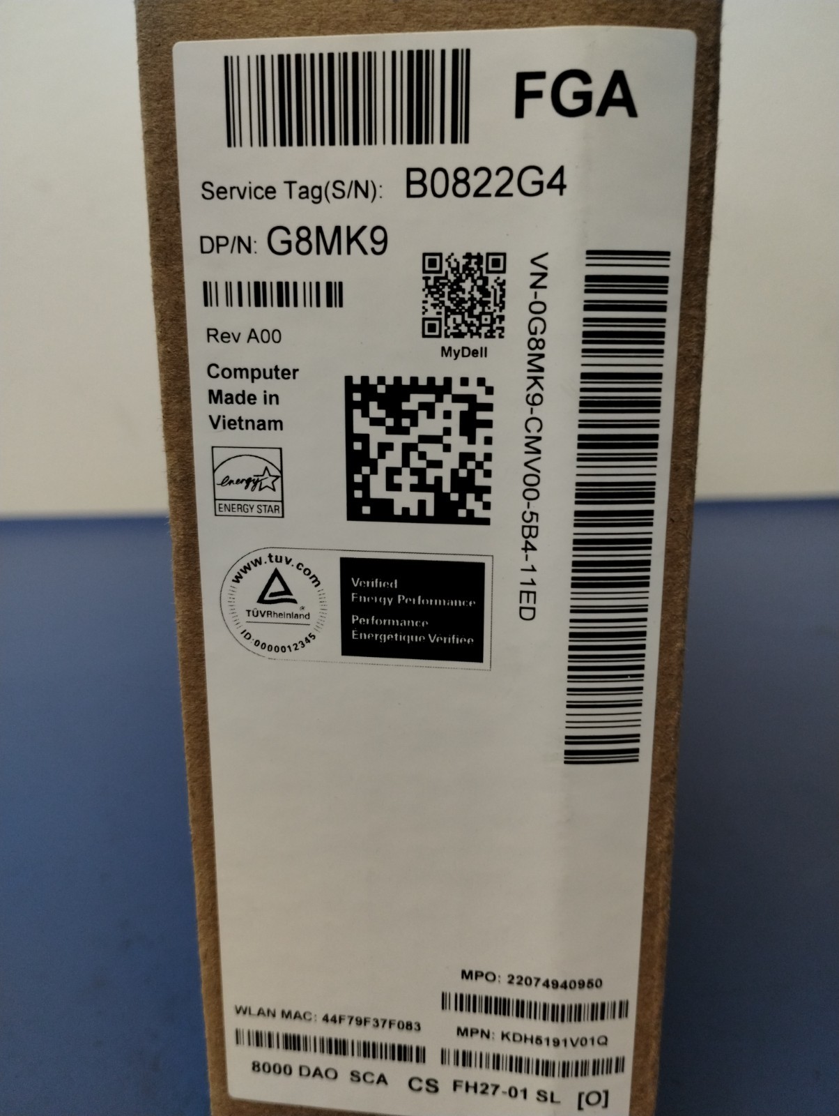 DELL 15 DC15255 G8MK9, AMD Ryzen 7 7730U, 2.00 GHz, 16 GB RAM, 512 GB NVMe SSD