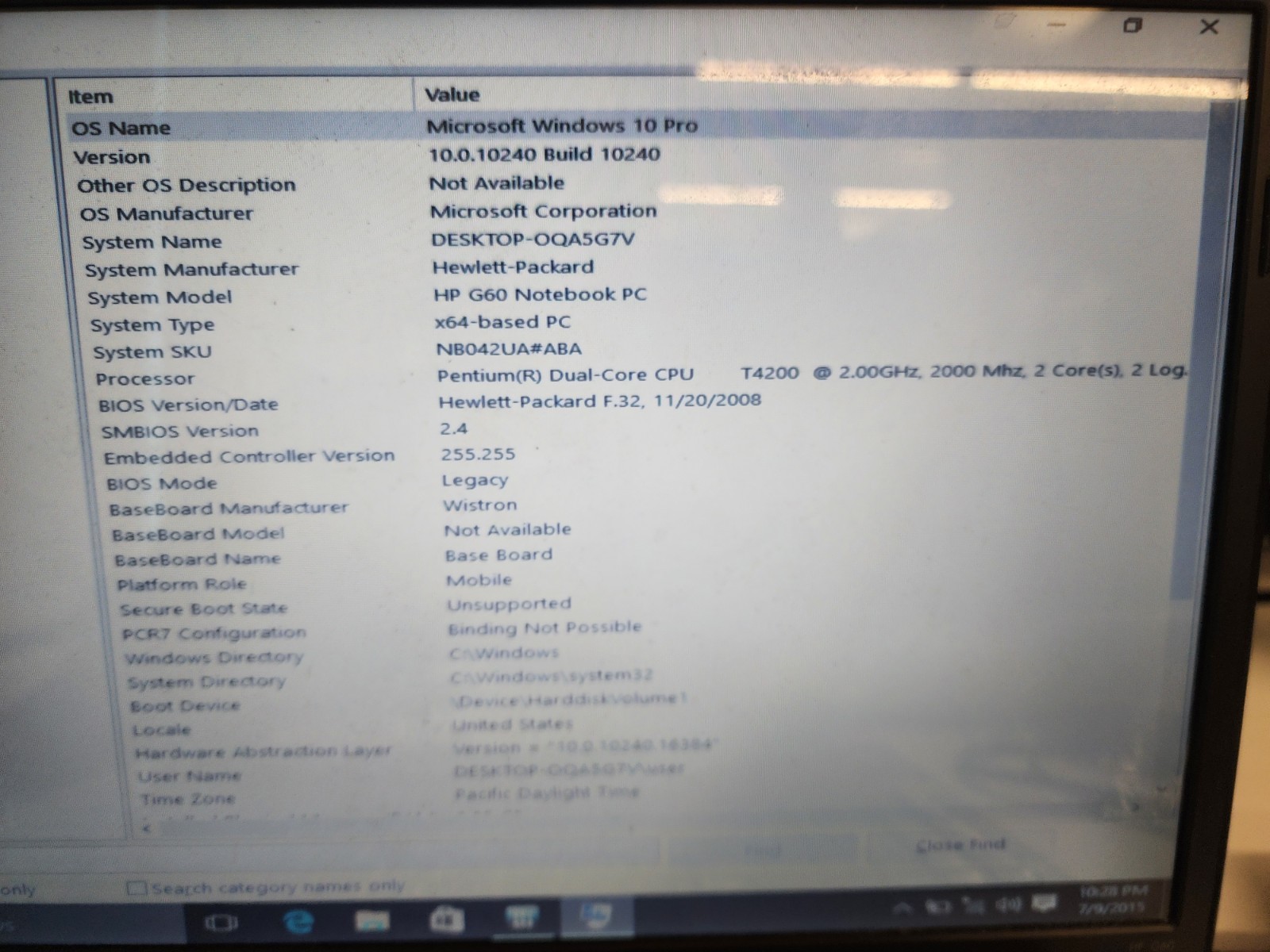 HP G60-235DX Intel Pentium Dual-Core T4200 2GHz 3 GB 320gb HDD READ
