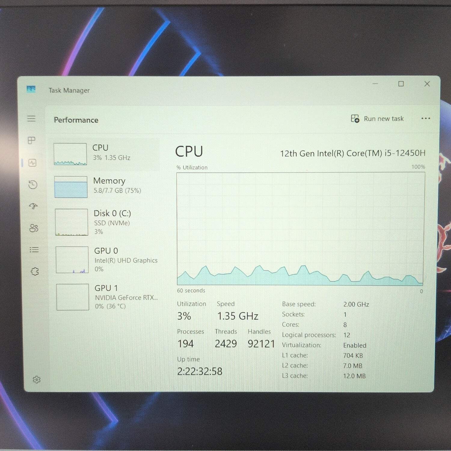 MSI Thin GF63 12UCX 15.6″ i5-12450H 2.0GHz 8GB RAM 1TB SSD GeForce RTX 2050