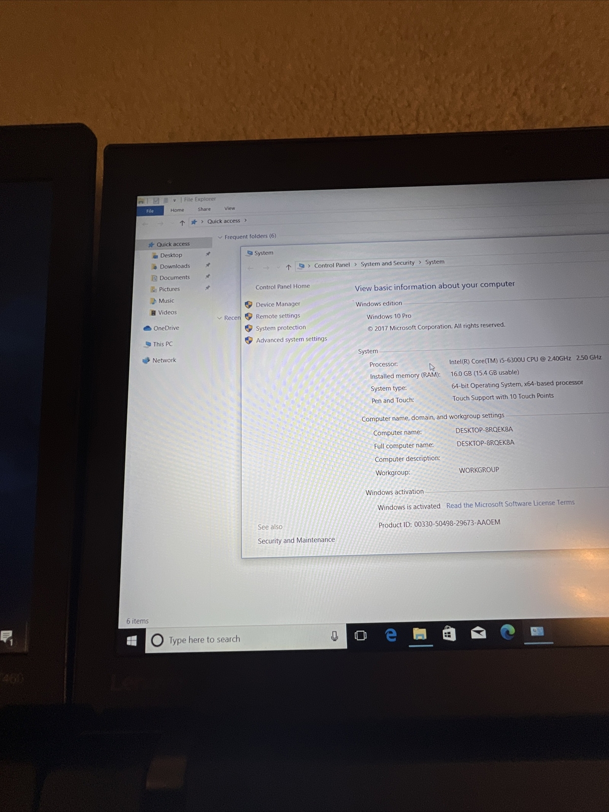 THinkpad T460 14″ FHD touch screen,i5-6300U,16GB/480GB SSD,Win 10. Ready to Use