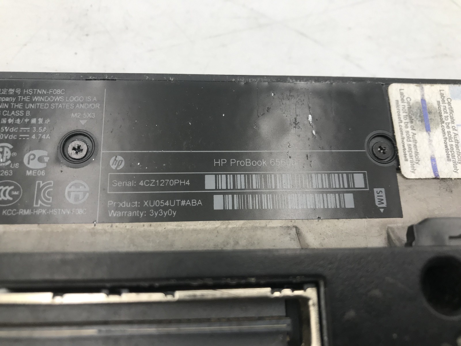 HP PROBOOK 6560B – FOR PARTS/NO POWER – INTEL I5 2ND GEN – 4GB RAM -READ DESC-BB