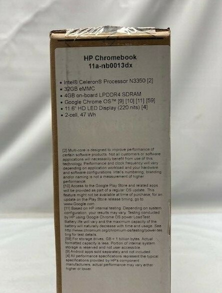 HP Chromebook 11a-nb0013dx 11.6 inch Laptop- Ash Gray- NEW