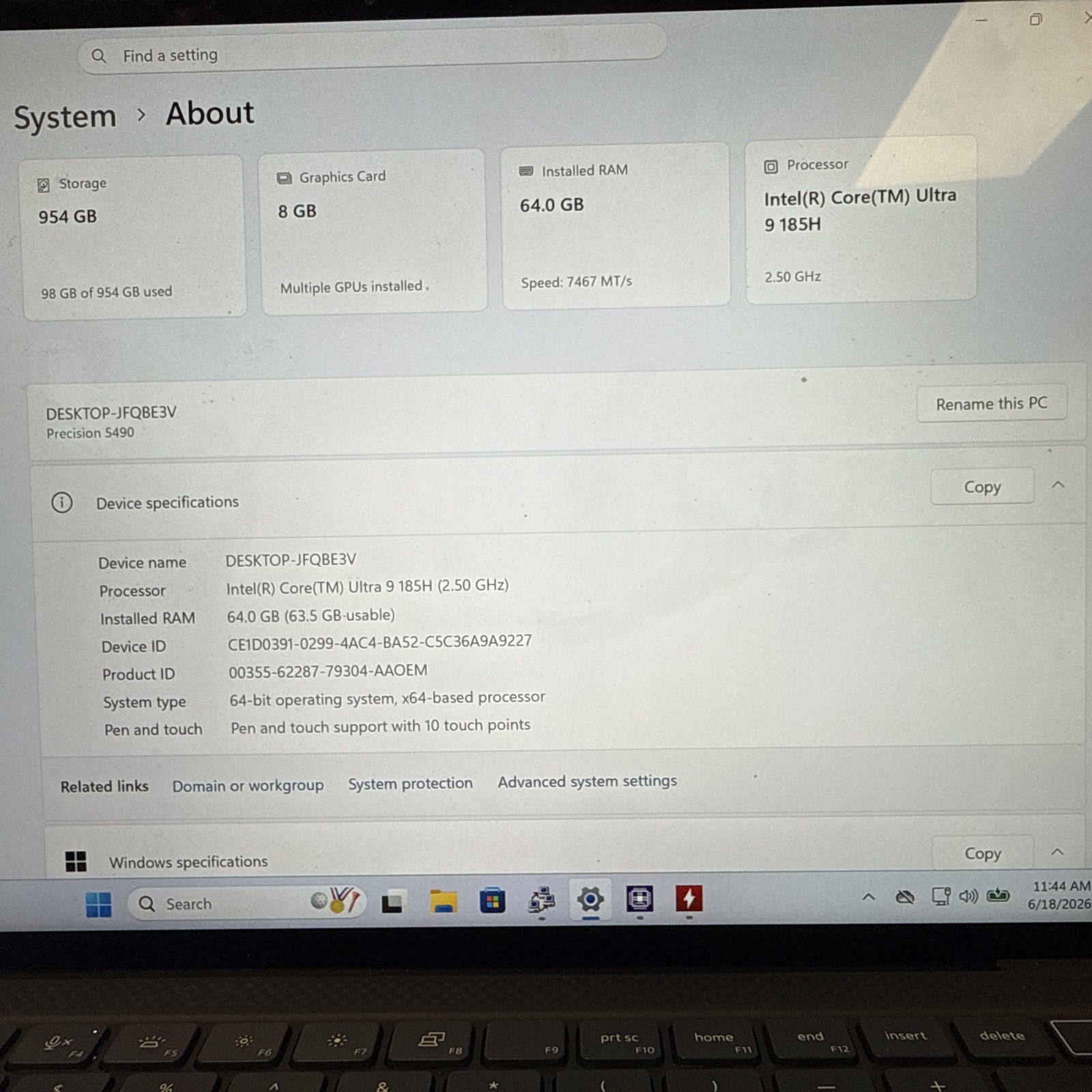 Dell Precision 5490 Mobile Workstation – Intel Core Ultra 9 185H | 64GB RAM |