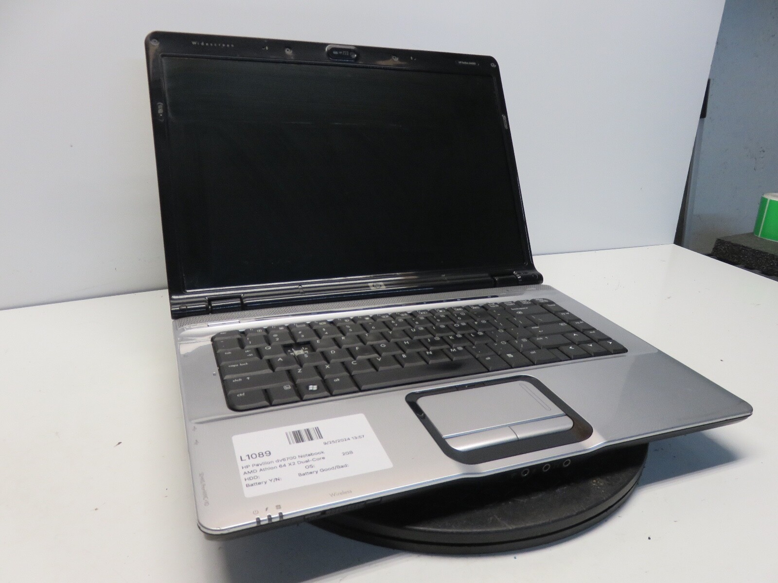 HP Pavilion dv6700 DV6707US AMD Athlon 64 X2 TK-57 1900MHz 2GB NO HDD No Batt