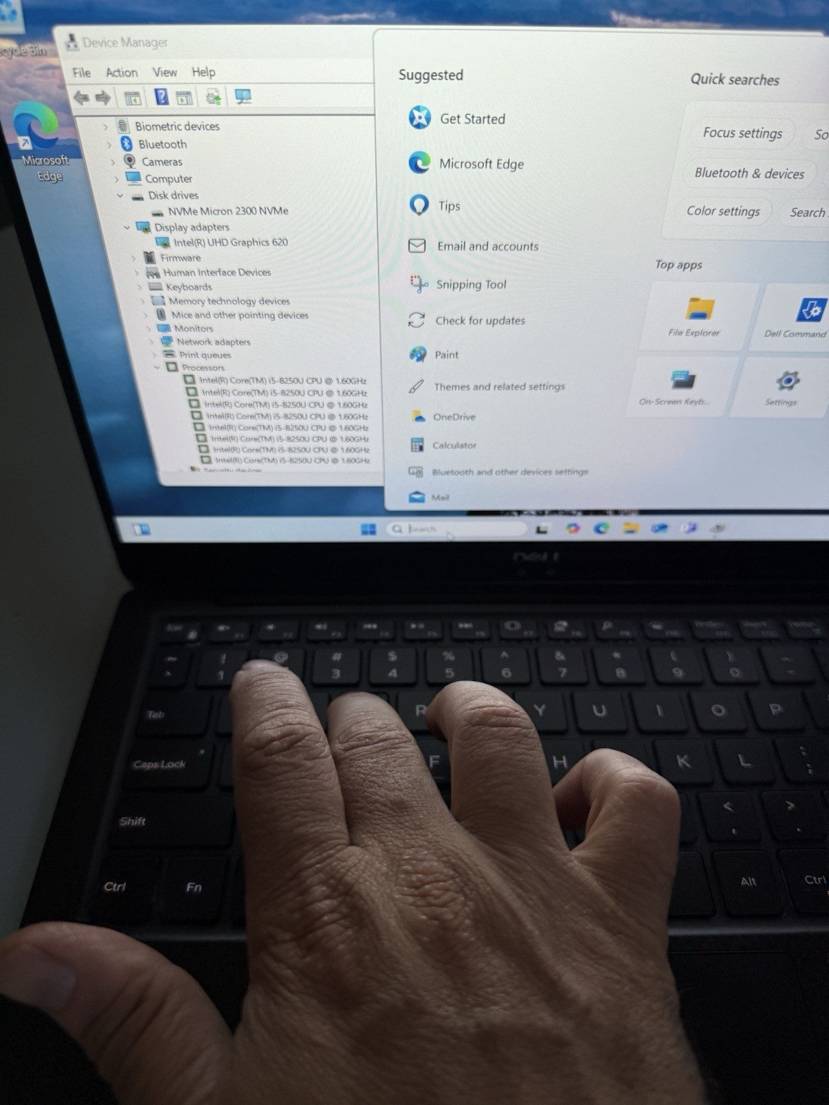 Dell XPS 13 9370 13.3″ Intel i5-8250U 8GB 256 SSD E Key