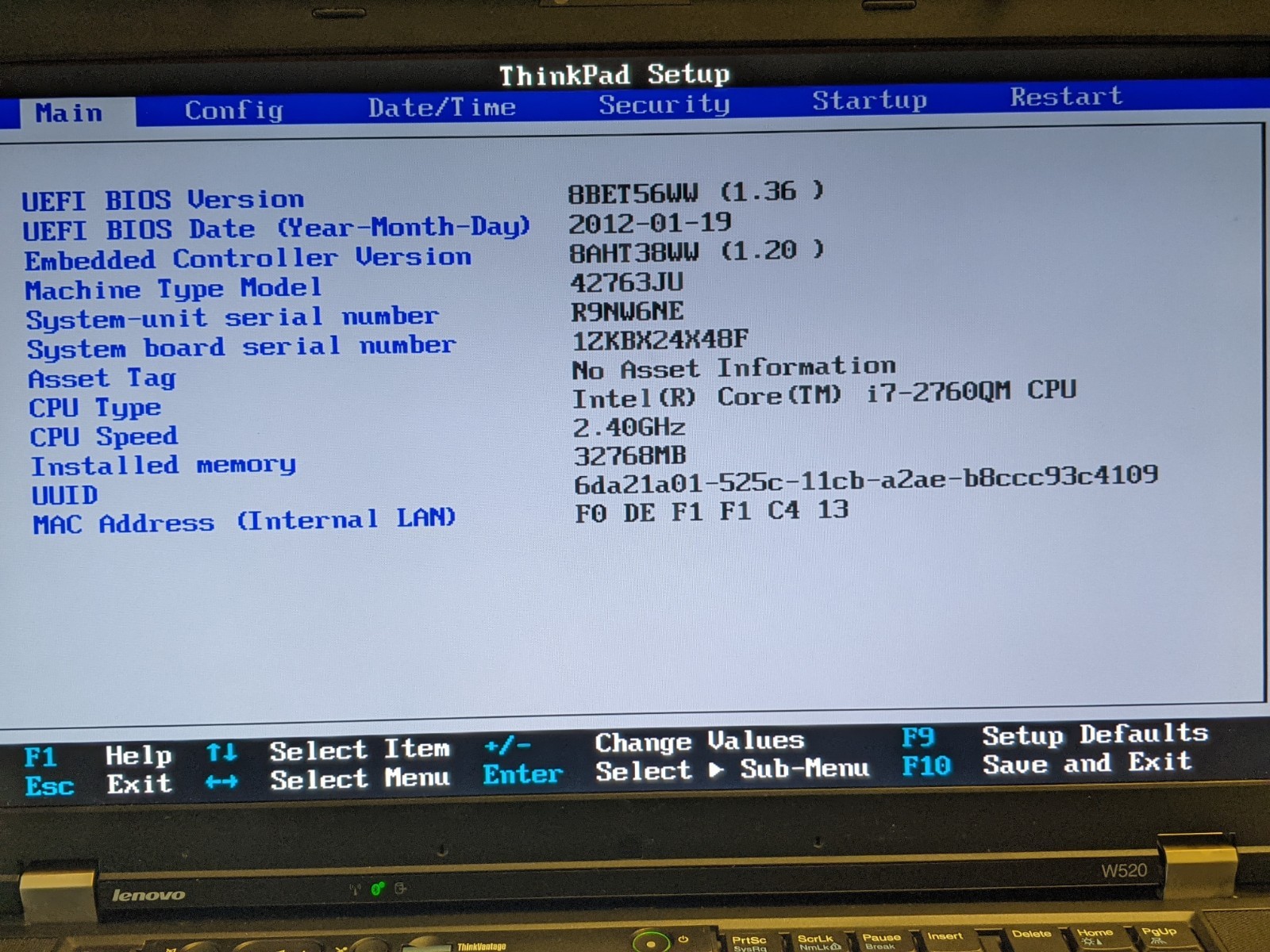 Lenovo ThinkPad W520 15.6 Laptop Intel i7-2760QM 32GB RAM 256GB mSATA SSD Win 10