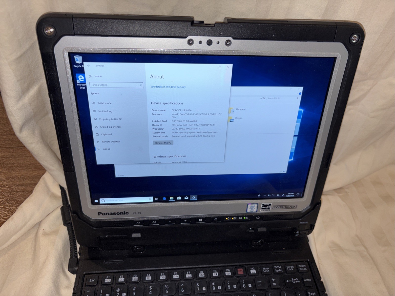 *Panasonic Toughbook CF-33 i5-7300U 2.6Ghz 8gb 256gb SSD Win 10 Pro
