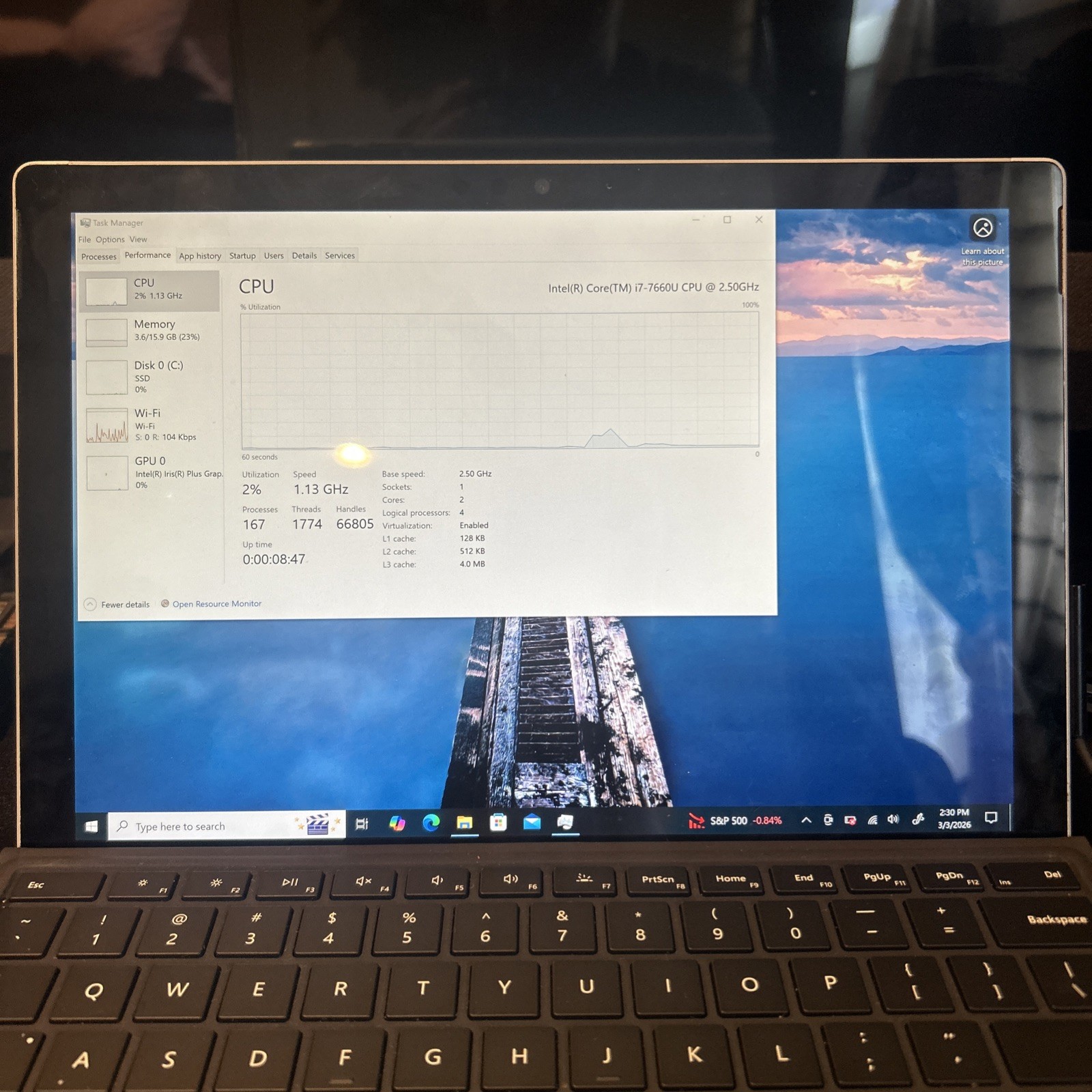 Microsoft Surface Pro 5 i7-7660U 16GB RAM 512GB SSD 12.3″ Silver + Keyboard