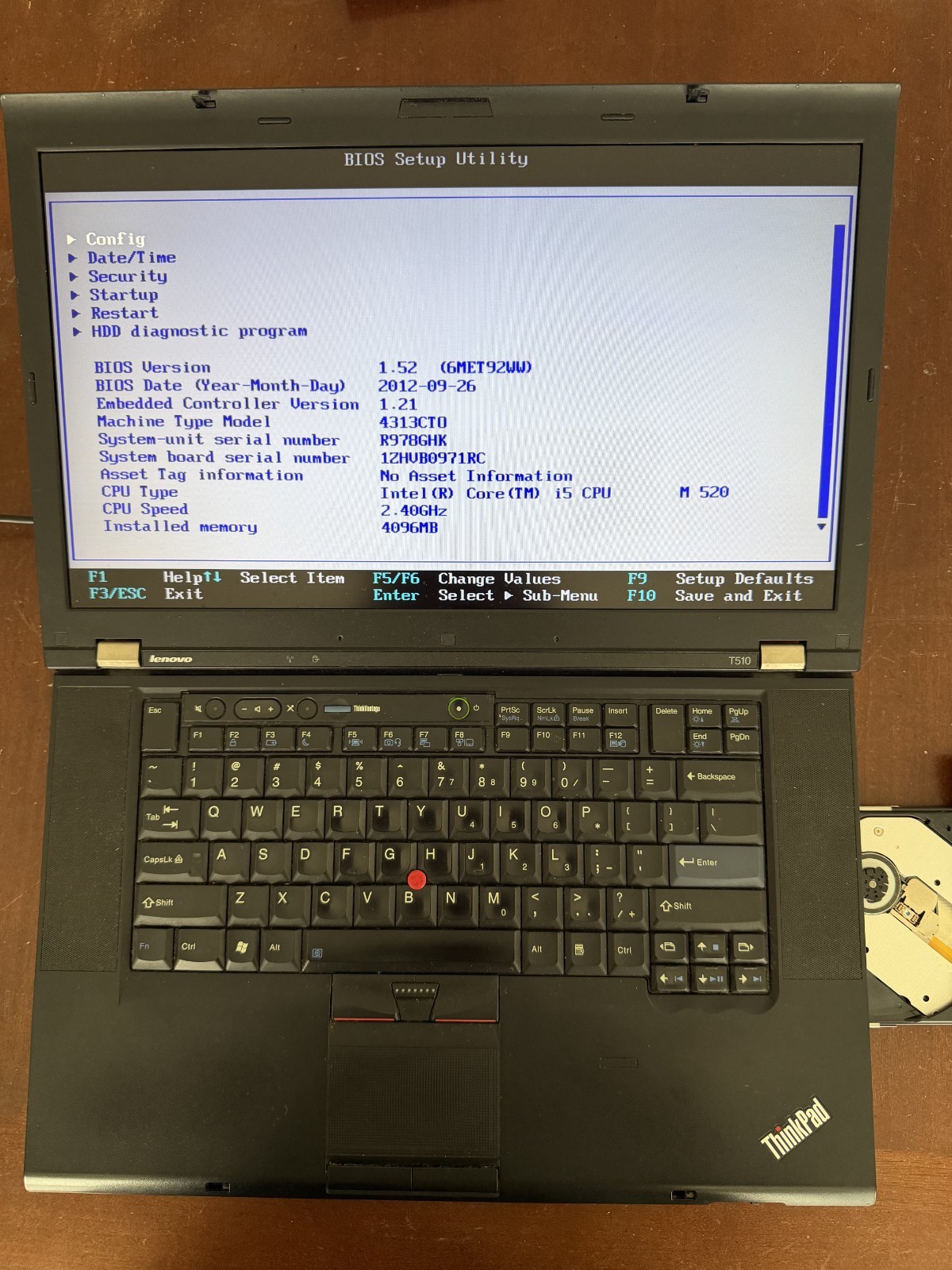 Lenovo ThinkPad T510 15.6″ i5-M520 2.40Ghz 4GB SSD 128GB DVDRW Windows 10