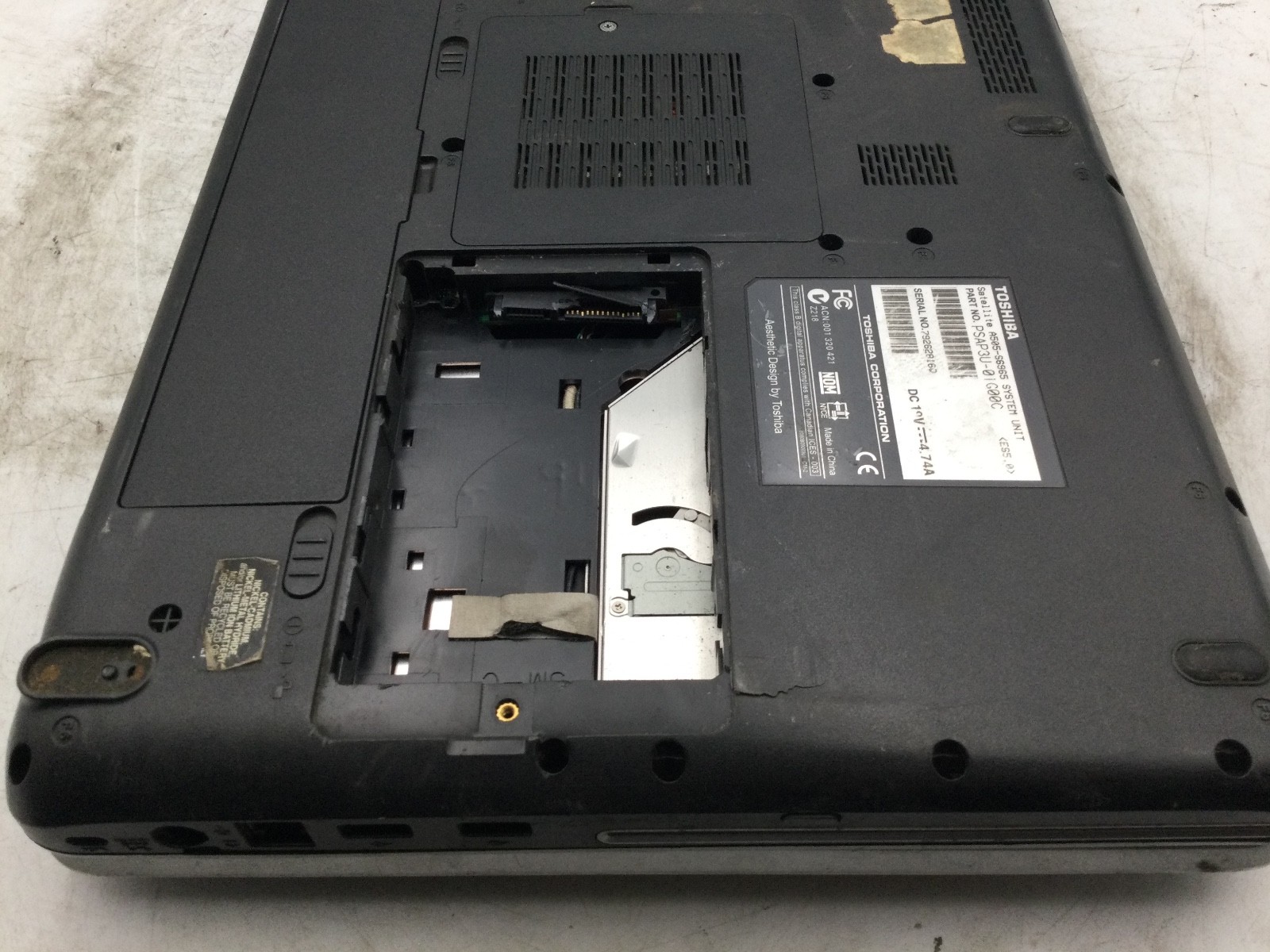 TOSHIBA SATELLITE A505 S6965 – FOR PARTS – INTEL CENTRINO – 1GB RAM -15″-READ-BB