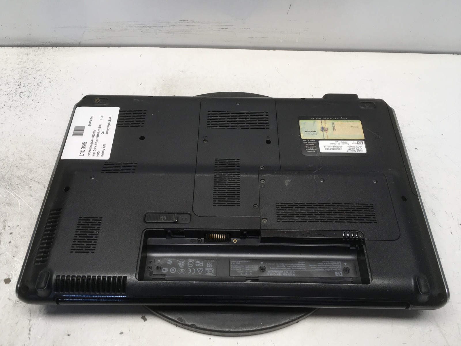 HP Pavilion DV6-1359WM Intel Core 2 Duo T6600 2.2GHz 4 GB NO HDD No Batt