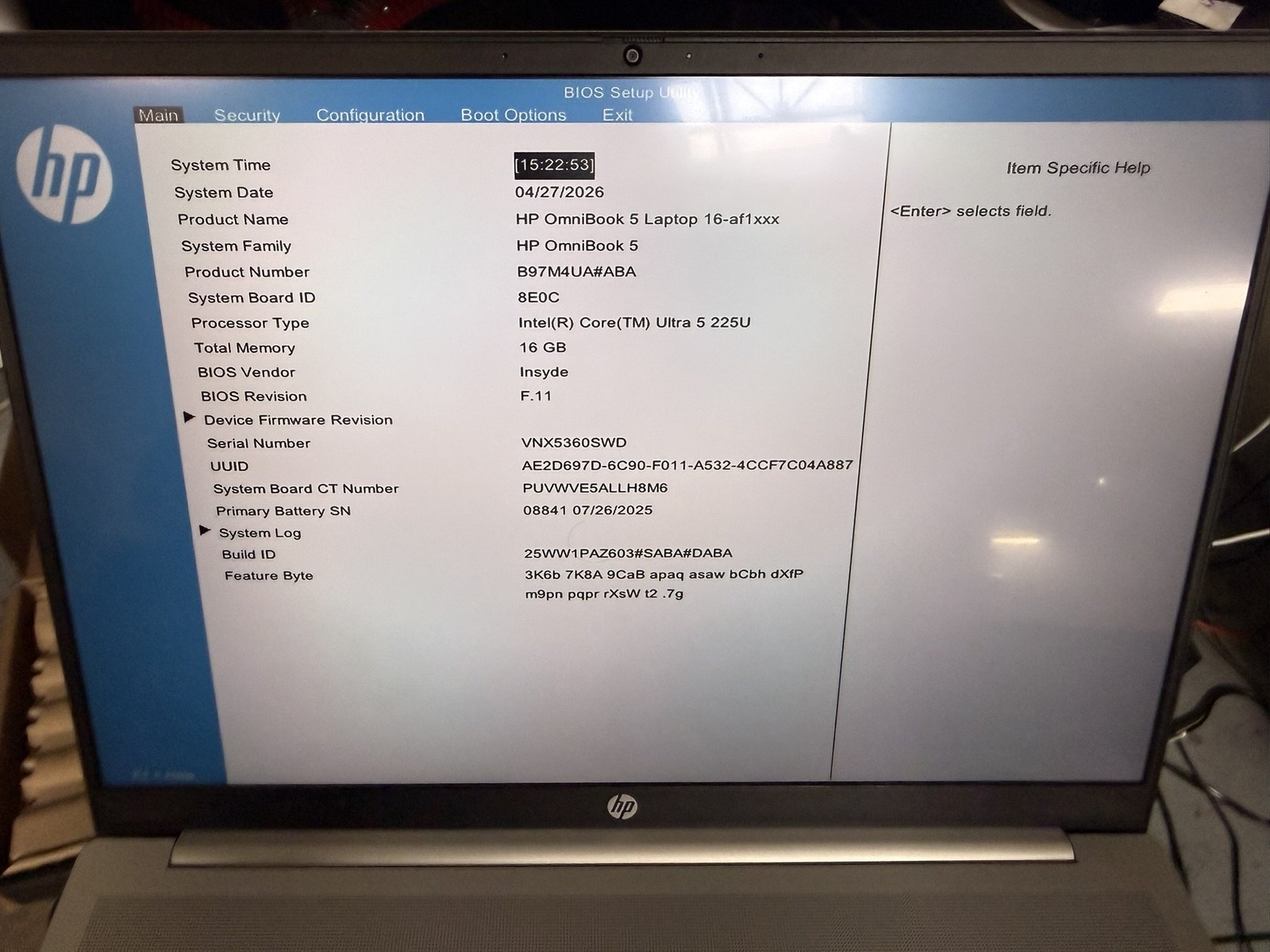 HP OmniBook 5 16″ Ultra 5 225U 16GB LPDDR5 1TB Gen4 NVMe 2K 2025 Laptop AI