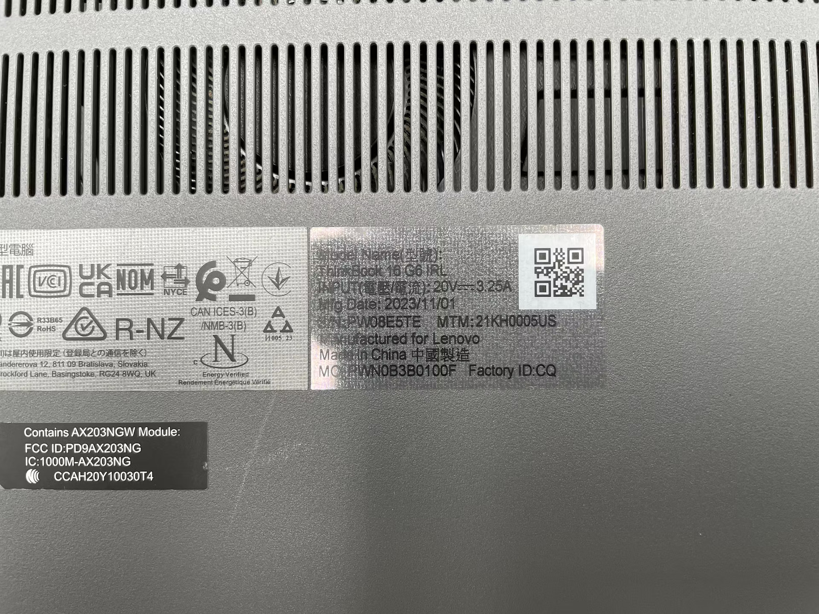 Lenovo ThinkBook 16 G6 IRL Used 16″ (i5-1335U-16GB-256GB NVMe)