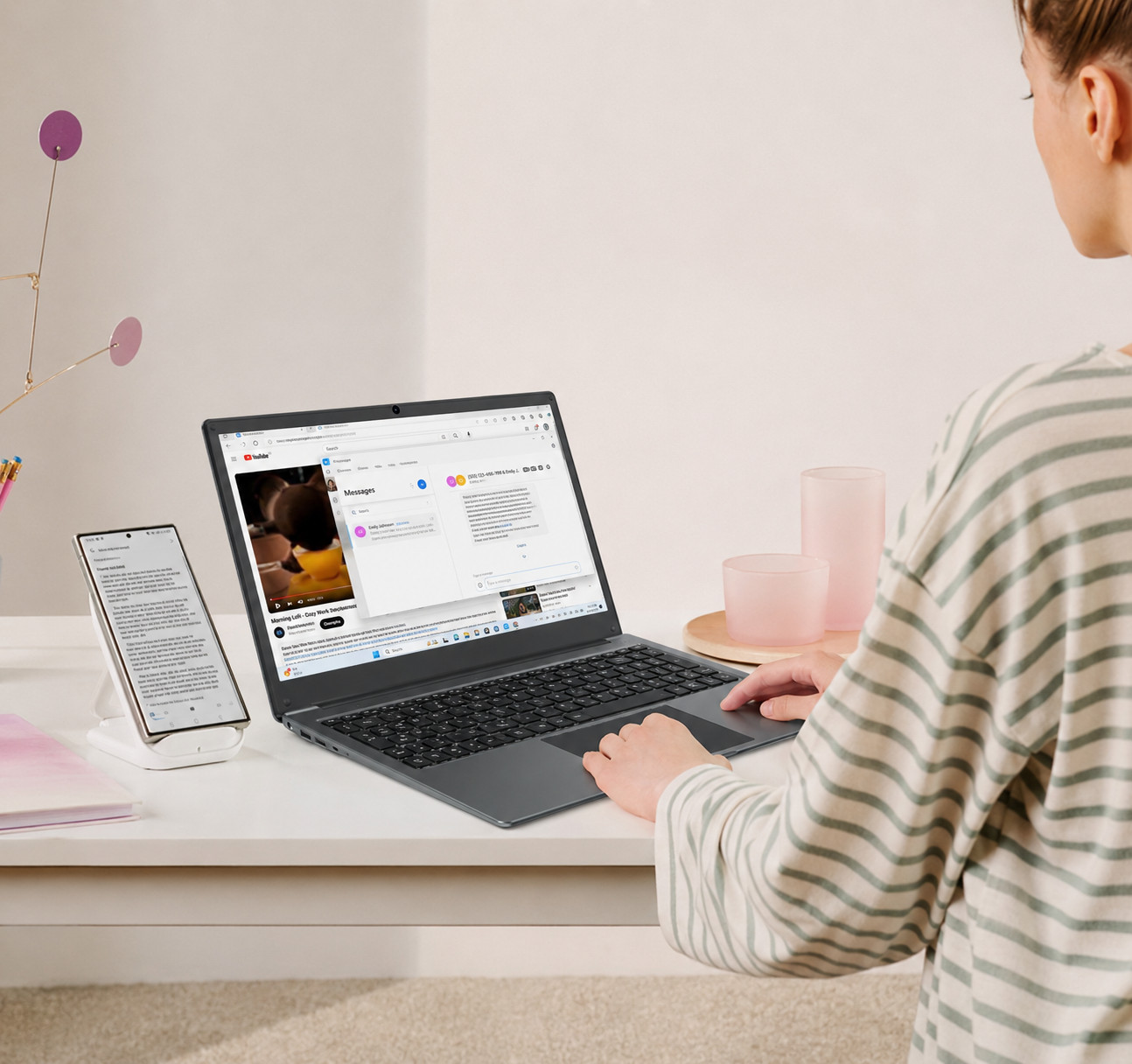 16-inch Laptop Computer with Win11, 8GB RAM 256GB SSD Expandable 1TB/Dark Gray
