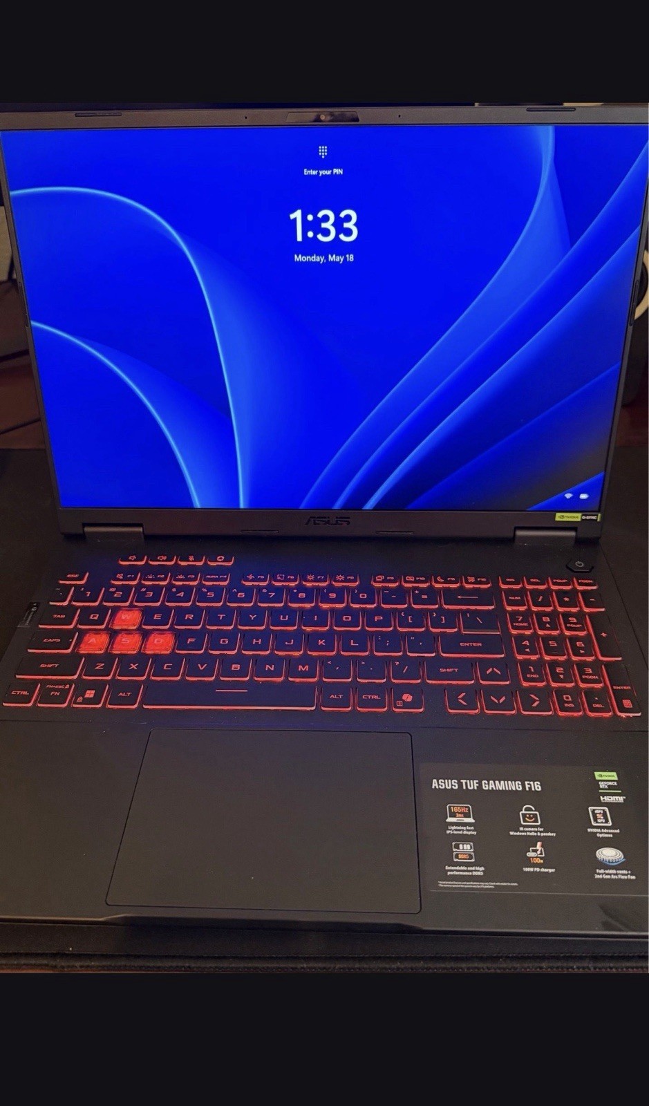 ASUS TUF Gaming F16 i7-14650HX, 32GB ram, RTX 5060, 1TB SSD, Win11