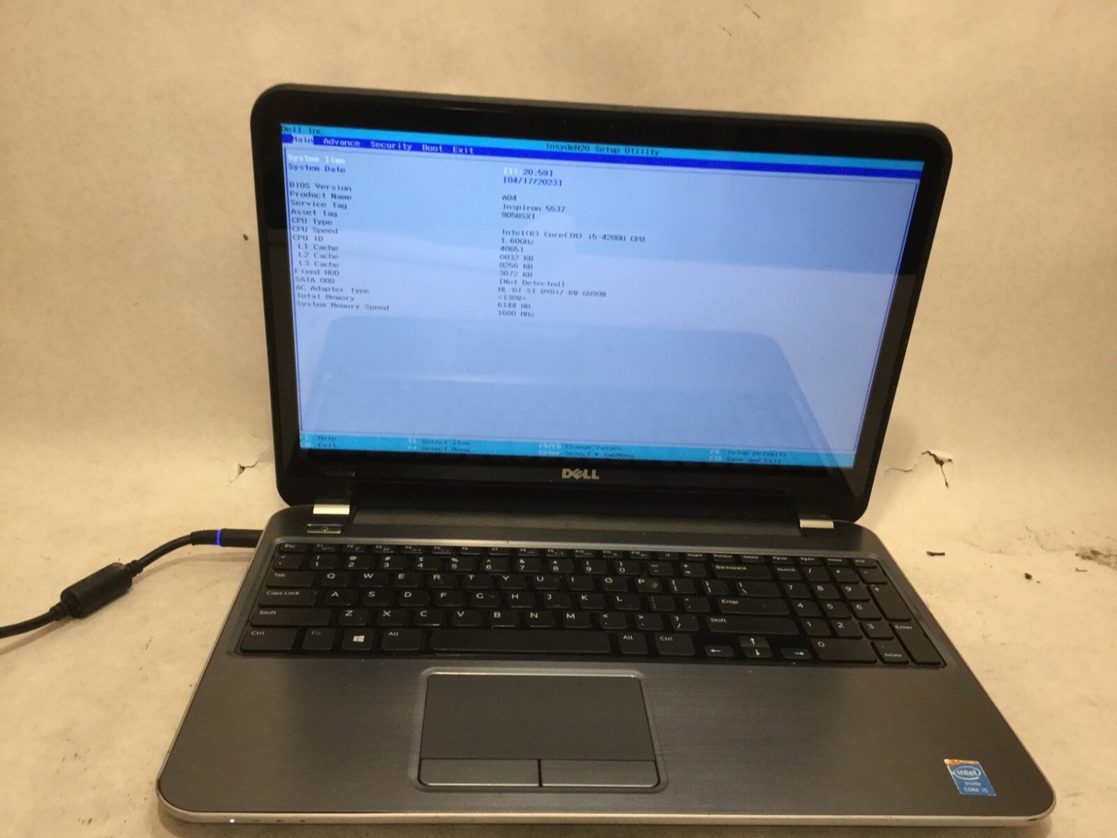Dell Inspiron 5537 / Intel Core i5-4200U @ 1.60GHz / (MISSING PARTS!) -MR