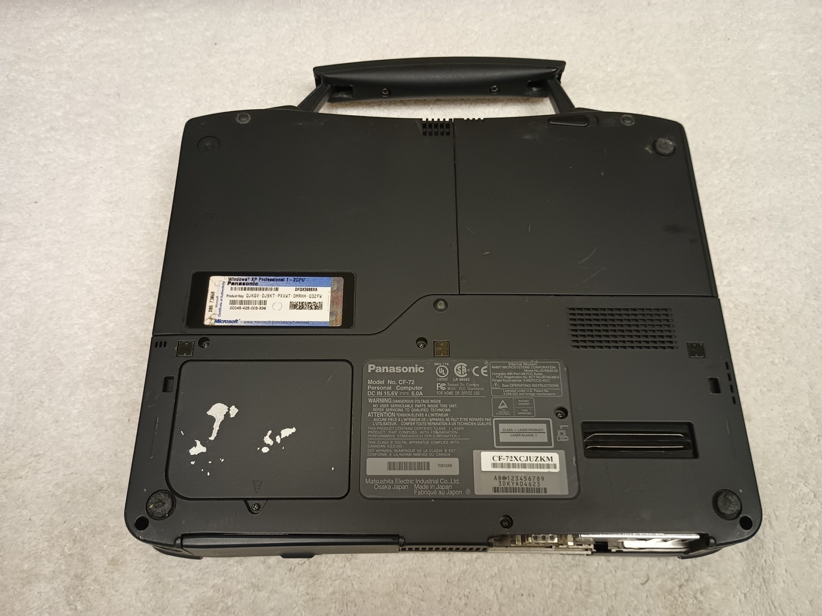 Panasonic Toughbook CF-72 Rugged Laptop Unknown Specs Doesn’t Power On AS-IS