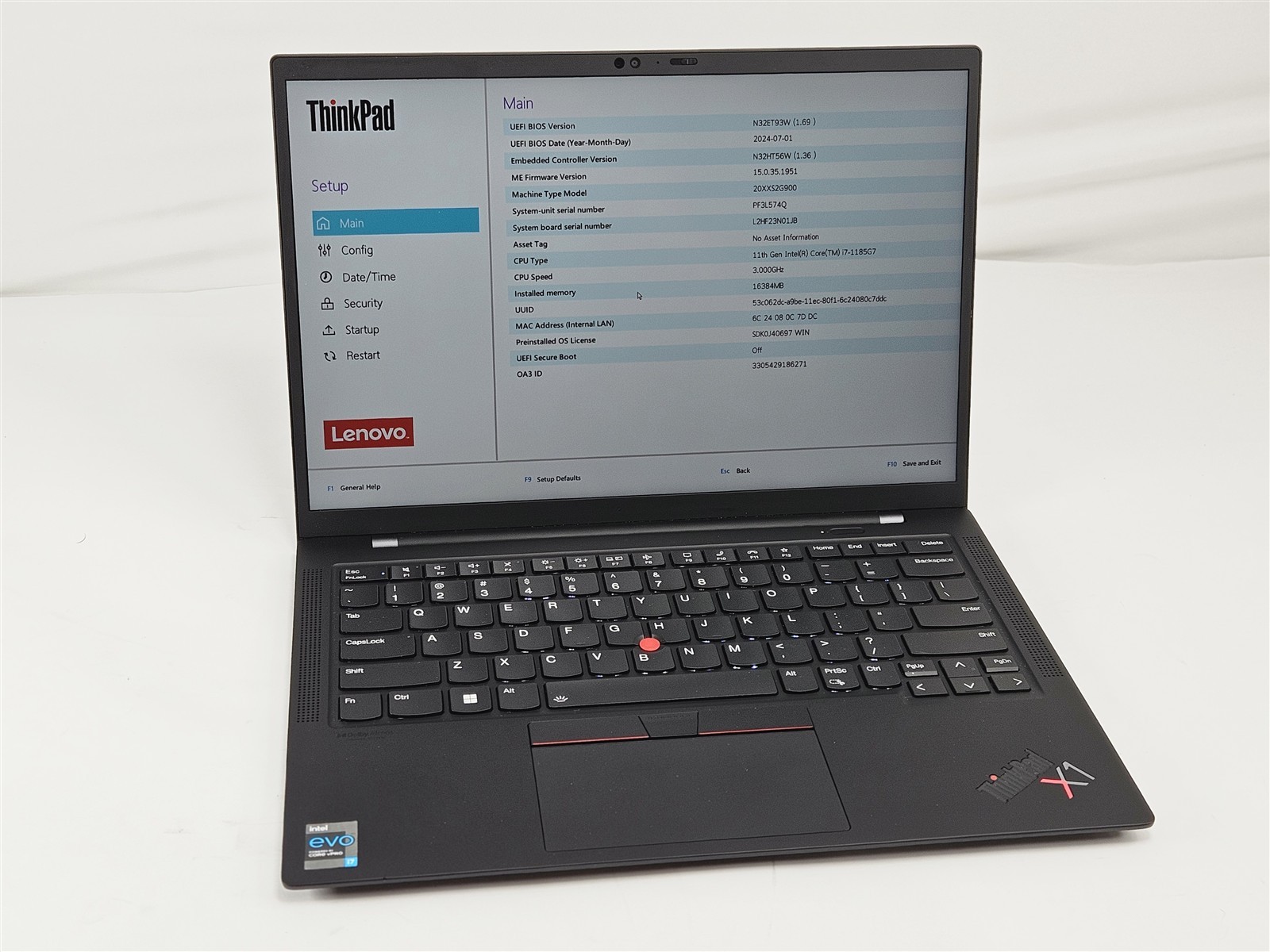 Lenovo ThinkPad X1 Carbon Gen 9 Intel Core i7-1185G7 16GB 256GB SSD 14″ Win11