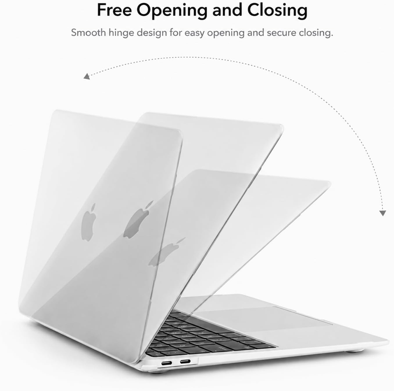 Case for MacBook Air 13 inch M1 A2337 A2179 A1932 2022 2021-2018 Release Transpa