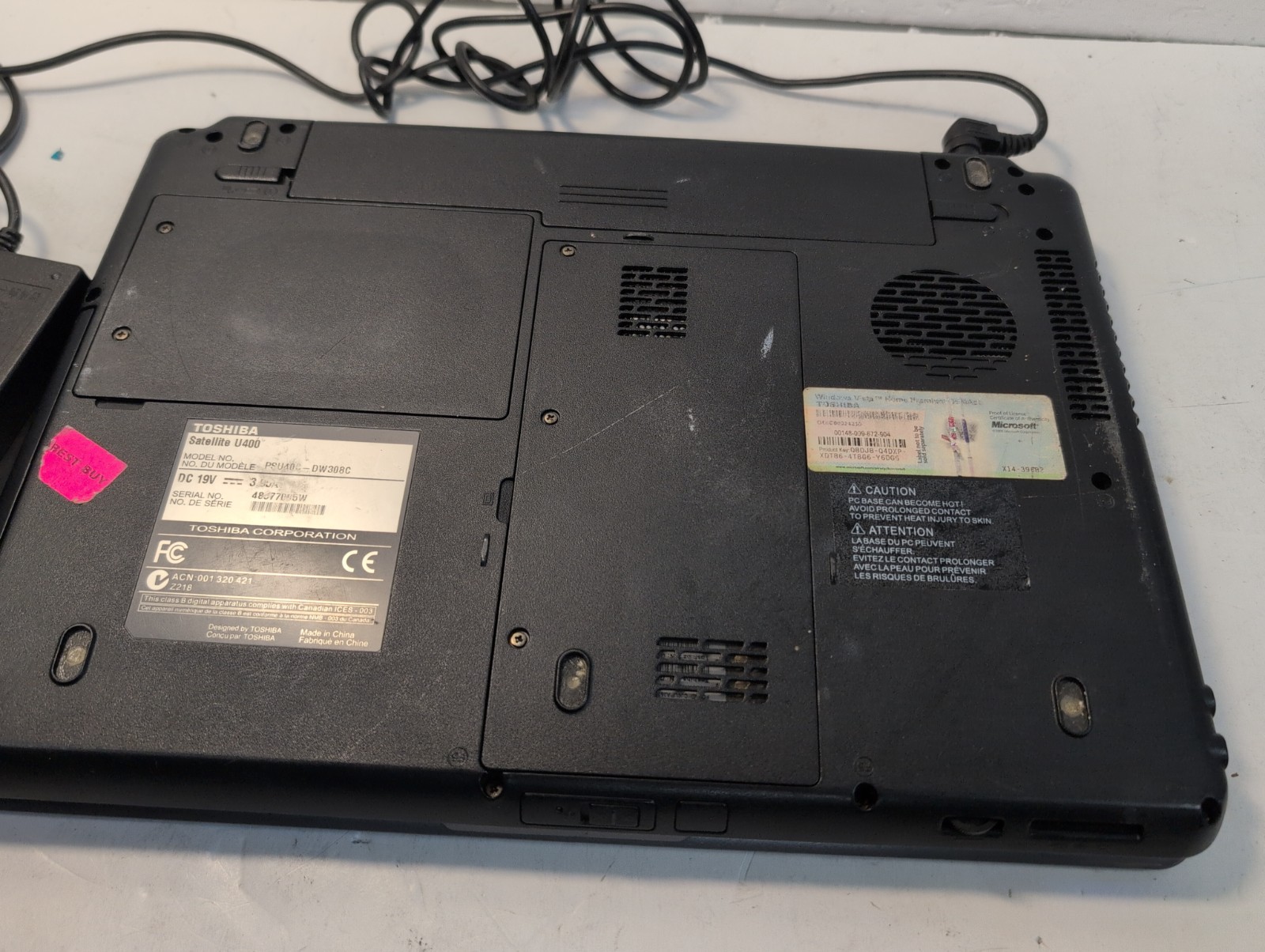Toshiba Satellite Pro U400 13.3″ Laptop C2D T5550/4GB RAM/ 320GB HDD (NO OS) –