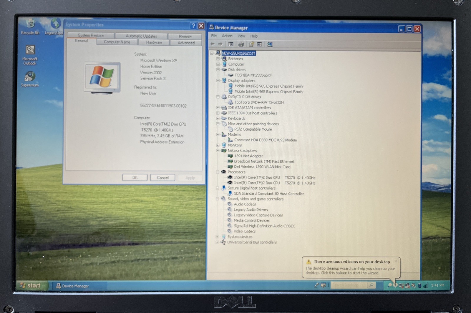 Dell Vostro 1400 Retro Windows XP Laptop w/batt, chrg. (36F1)
