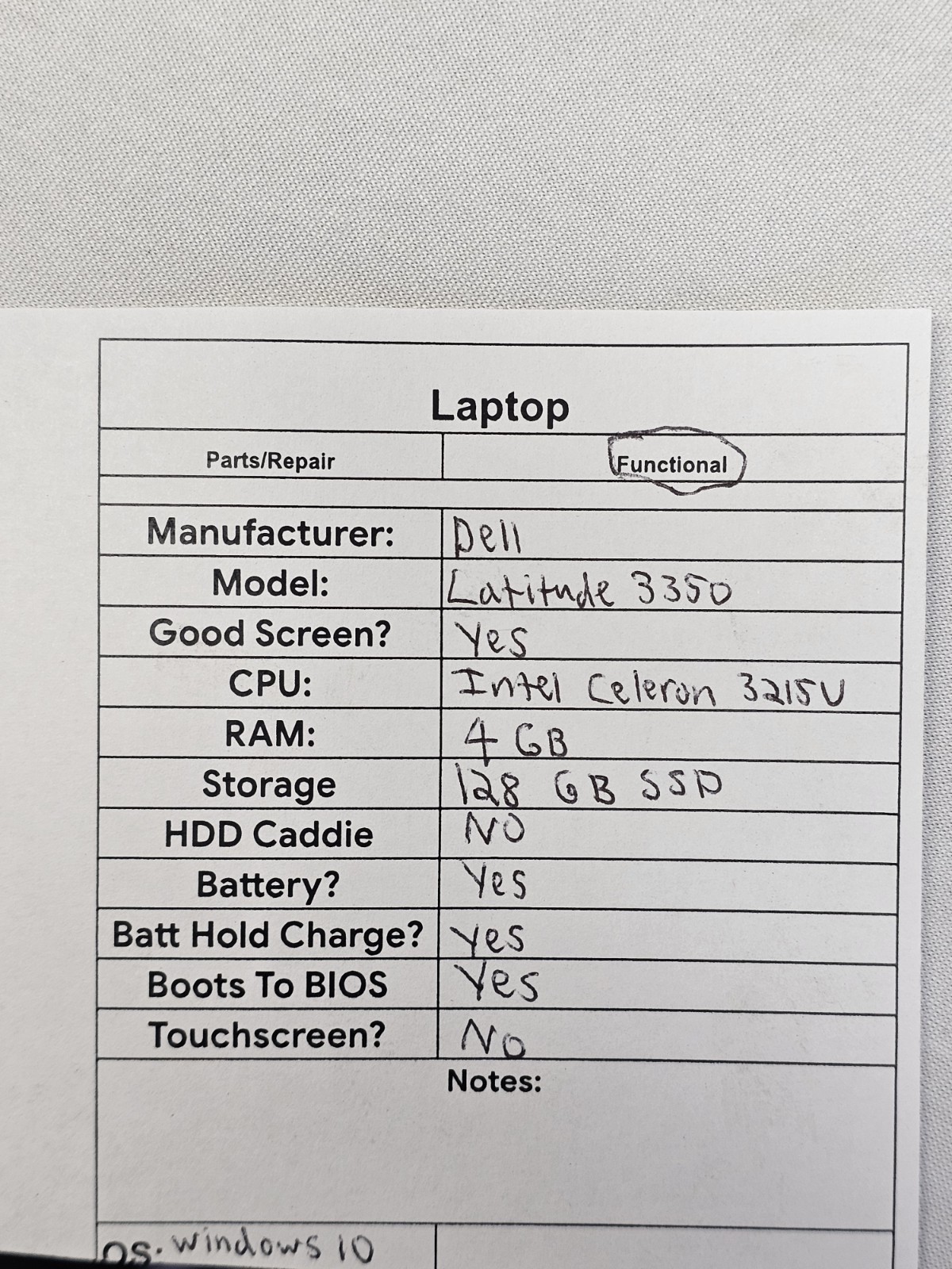 Dell Latitude 3350 Laptop – Celeron 3215u – 4GB RAM – 128GB SSD – Windows 10