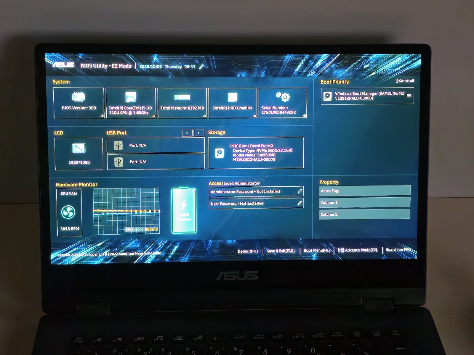 Asus 14″ Vivobook Flip Core i5-10210U + 8GB + 512GB M.2 Windows 11 Pro TESTED