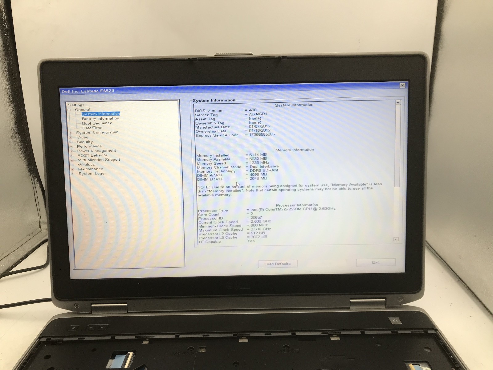 DELL LATITUDE E6520 – BOOTS TO BIOS – INTEL I5 2520M – 4GB RAM – READ DESC – BB!