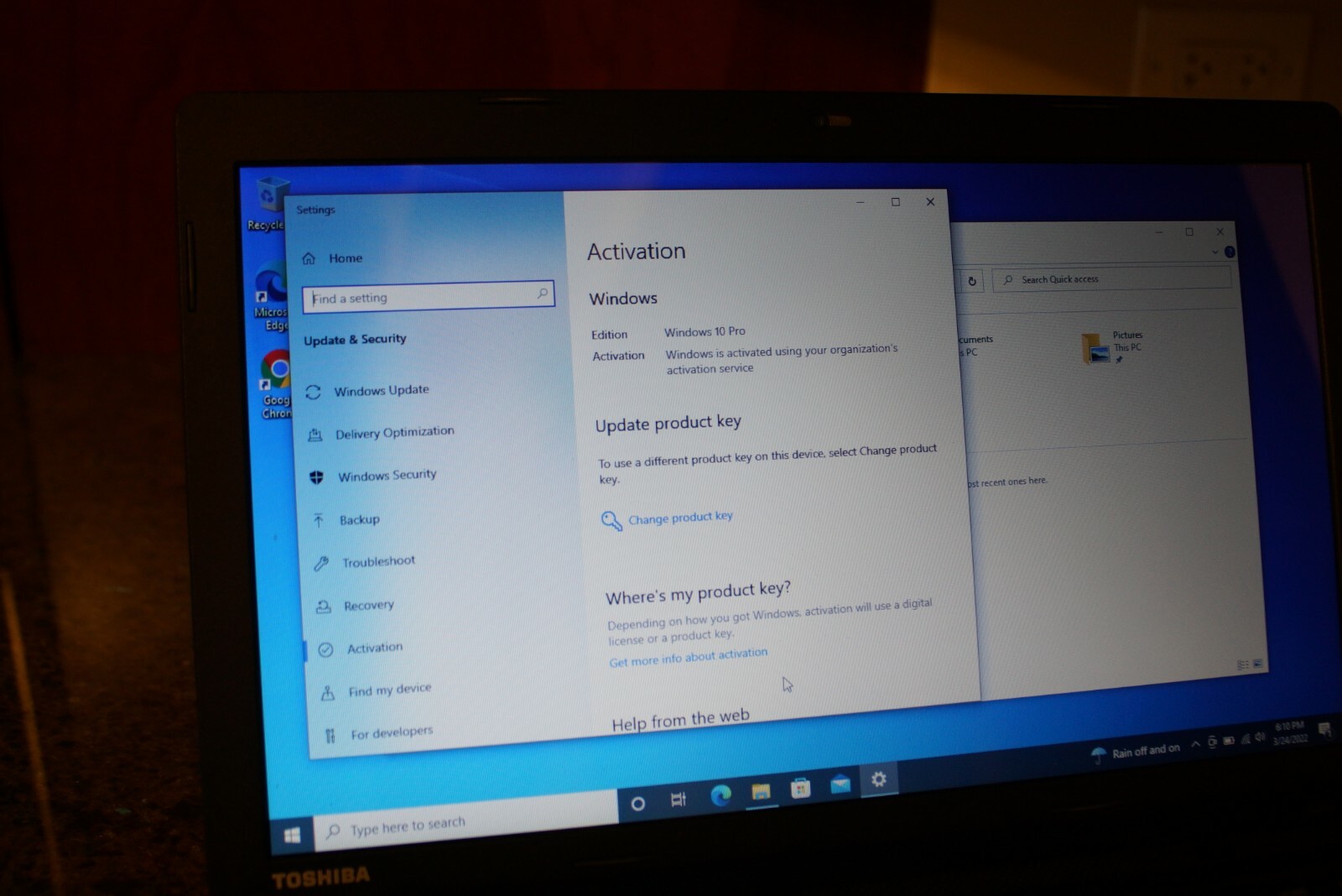 Toshiba C55 1.80GHz 4GB RAM 500GB HDD Updated to 20H2 Version Windows 10PRO
