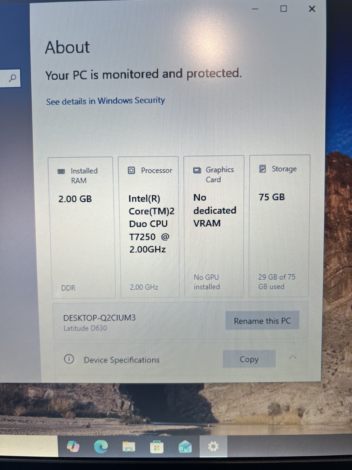 Dell Latitude D630 Core2 Duo T7500 2GB RAM 80 GB HDD Windows 10 AC adapter