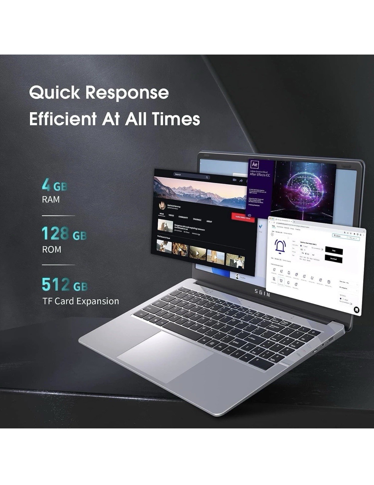 SGIN SGIN-M15 15.6″ FHD Celeron N4020C 1.1GHz Intel UHD Graphics 600 4GB RAM