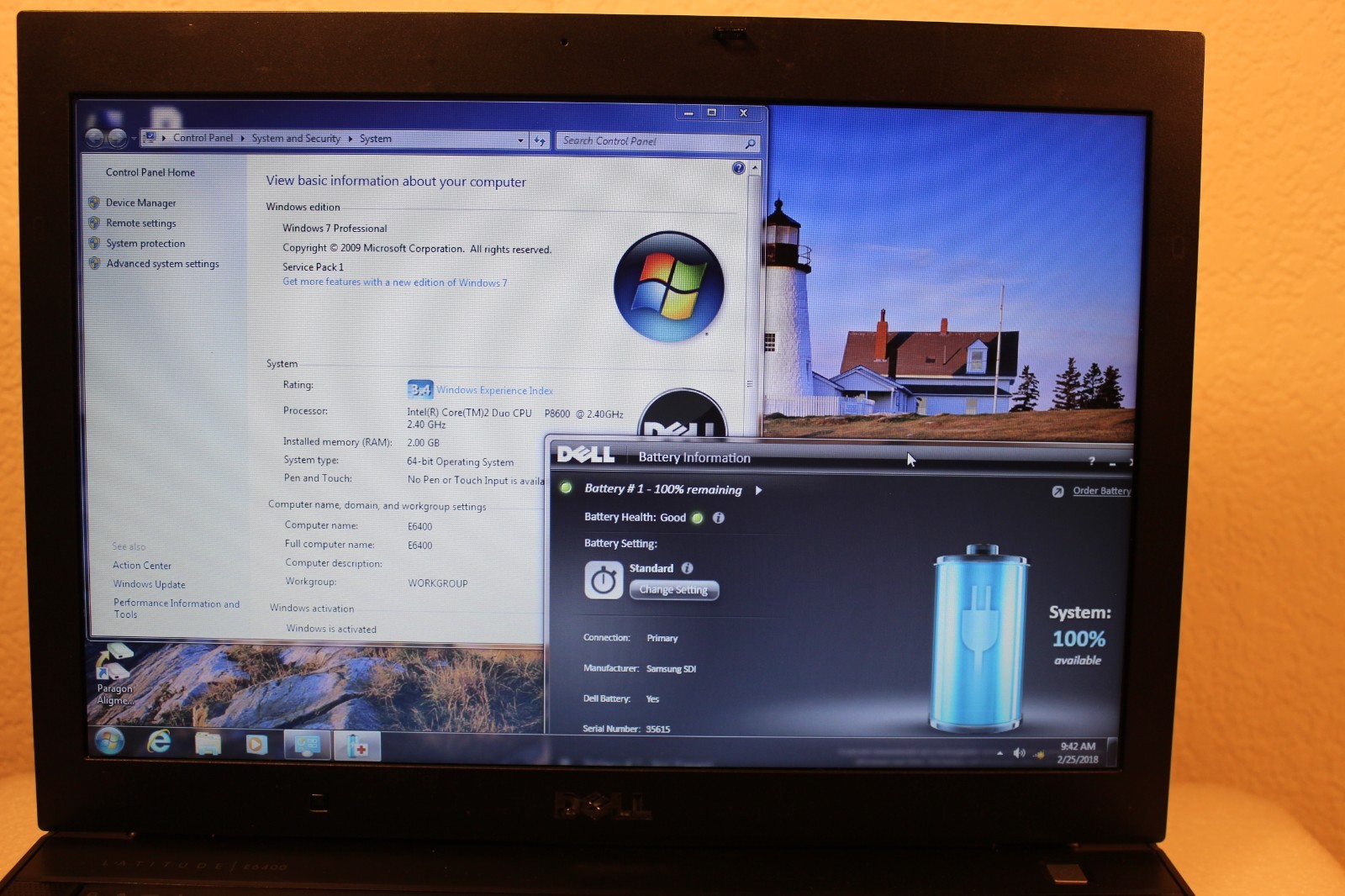 Dell E6400 (2.26GHz/2GB/120GB HDD/CDRW-DVD) WXGA Windows 7 PRO or 10 PRO 64-Bit