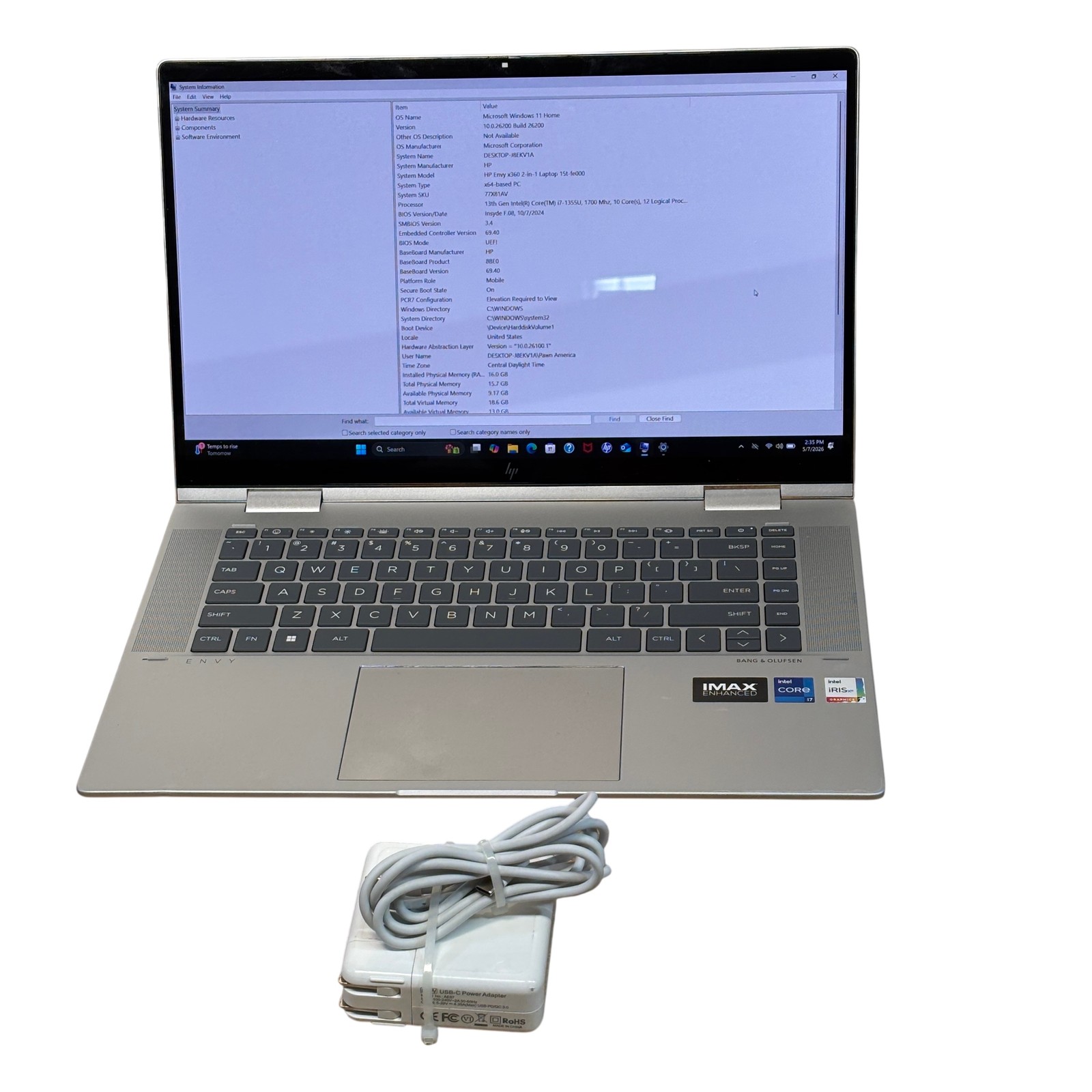 HP ENVY x360 15t-fe000 13 Gen Intel Core i7-1355U 1.7GHz 16GB RAM 1TB SSD 15.6″